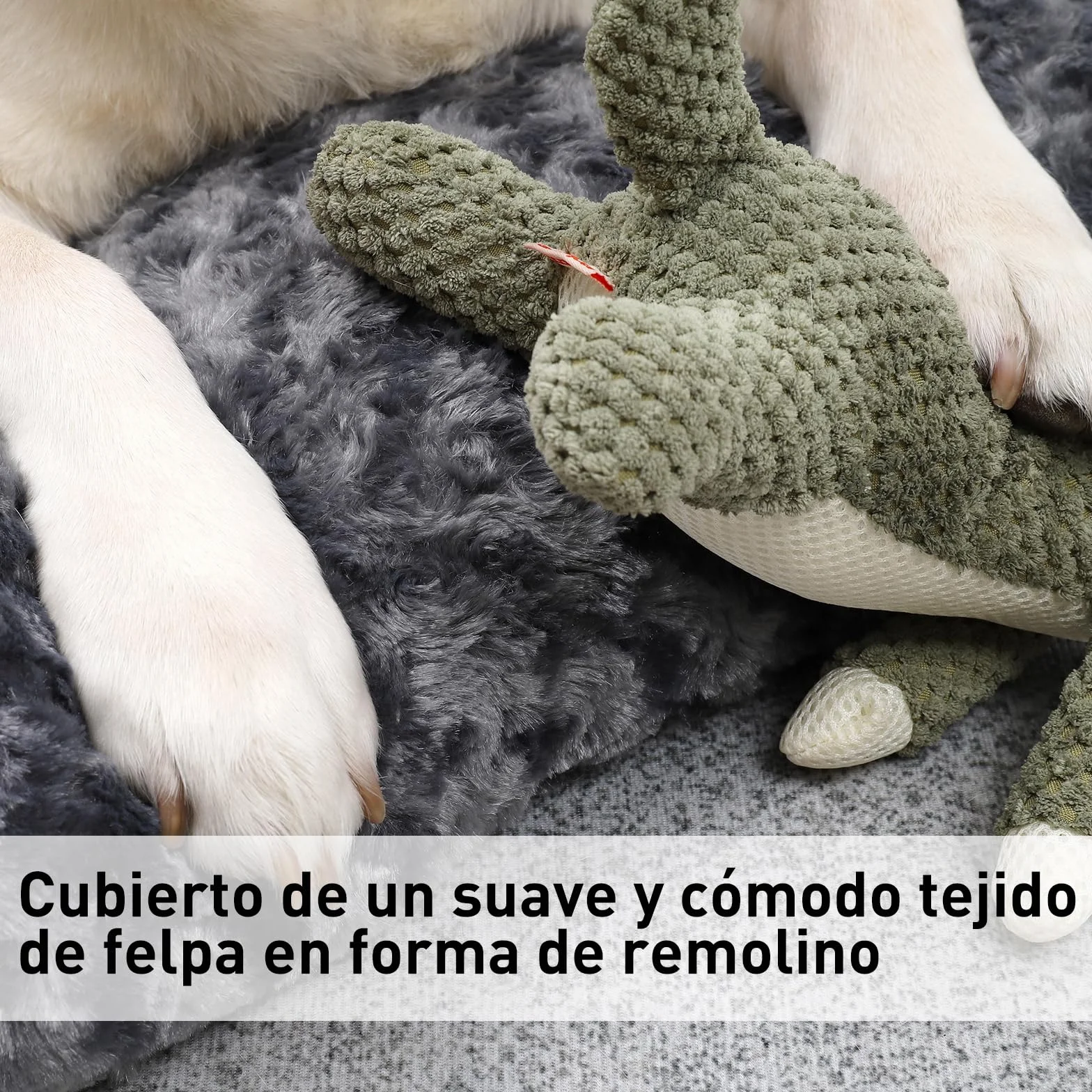 KSIIA Cama para Perro Grande, 90x60cm, Camas Antiestres L, Colchon Cojín Perro Grande, Colchoneta Lavable a Máquina, Fondo Antideslizante Dog Bed, Gris Oscuro