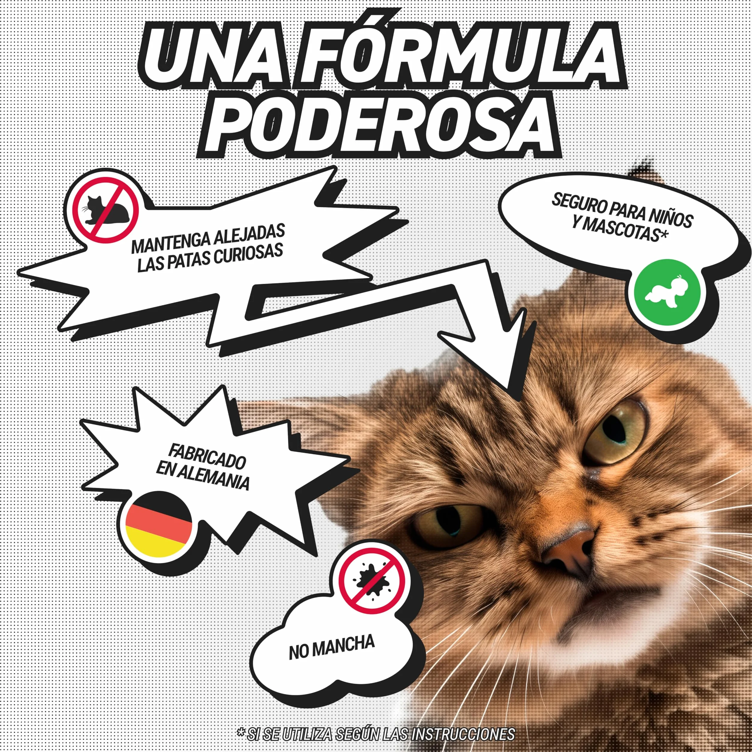 RepellShield® Spray Repelente Gatos - Antiarañazos - Ahuyentador de Gatos Exterior e Interior - 250ml - Protege Tus Sofás, Alfombras, Cortinas, Jardín - No Mancha - Seguro para Niños y Mascotas