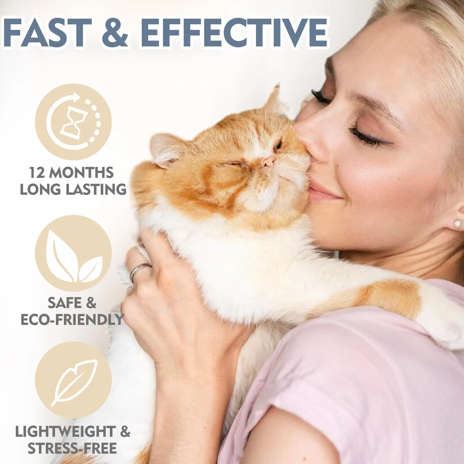 Collar Antiparasitario Gatos, Protección de 24 Meses, Ajustable, Impermeable, Ideal para Gatitos, Collar Antiparasitario Gatos Medianos y Grandes (1pcs)
