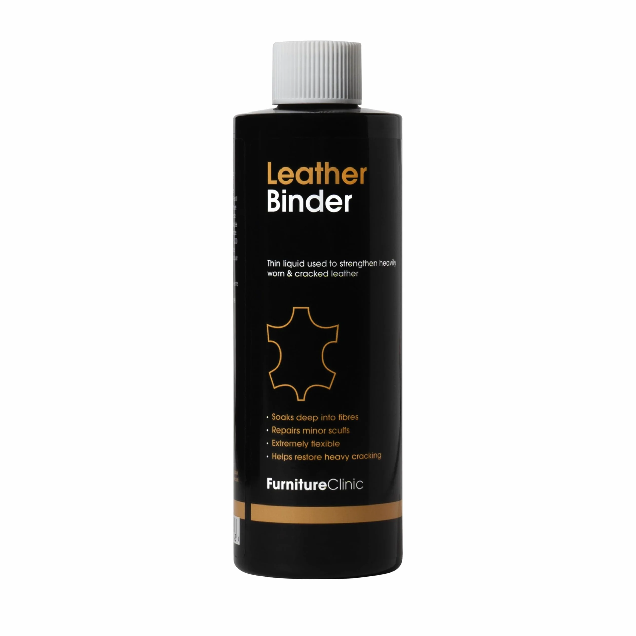 Furniture Clinic Carpeta de cuero, un relleno líquido que se puede utilizar para fortalecer el cuero desgastado o agrietado (250 ml)