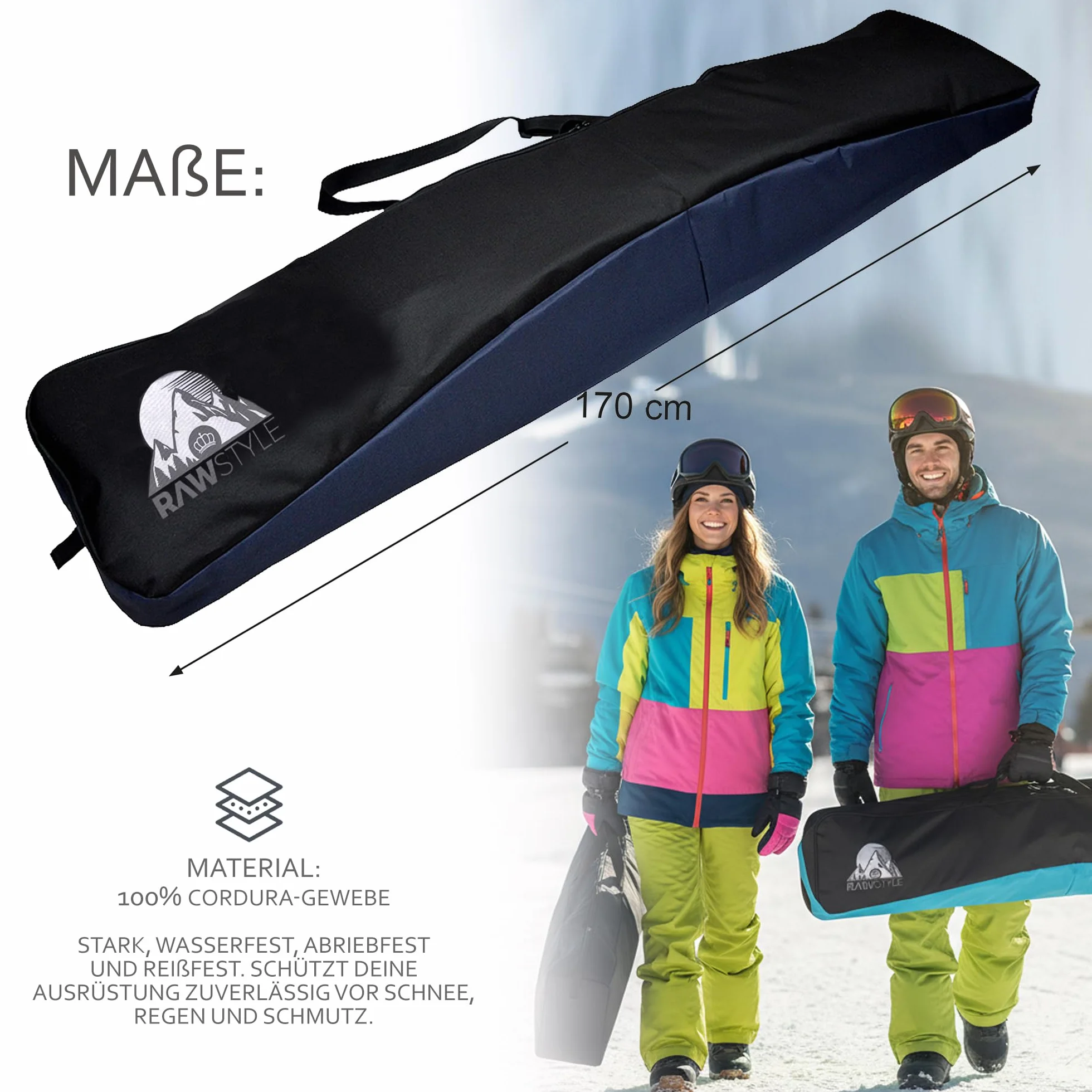 Rawstyle Bolsa para snowboard 170 cm XXL