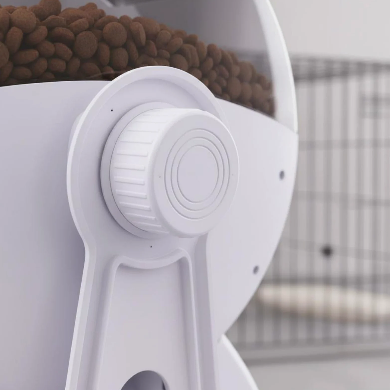 F Fityle Alimentador Automático Dispensador de Programable para Mascotas con Fijación Colgante en Jaula Que Evita Bloqueos Doble Sellado con Desecante Que, Modelo De Botón
