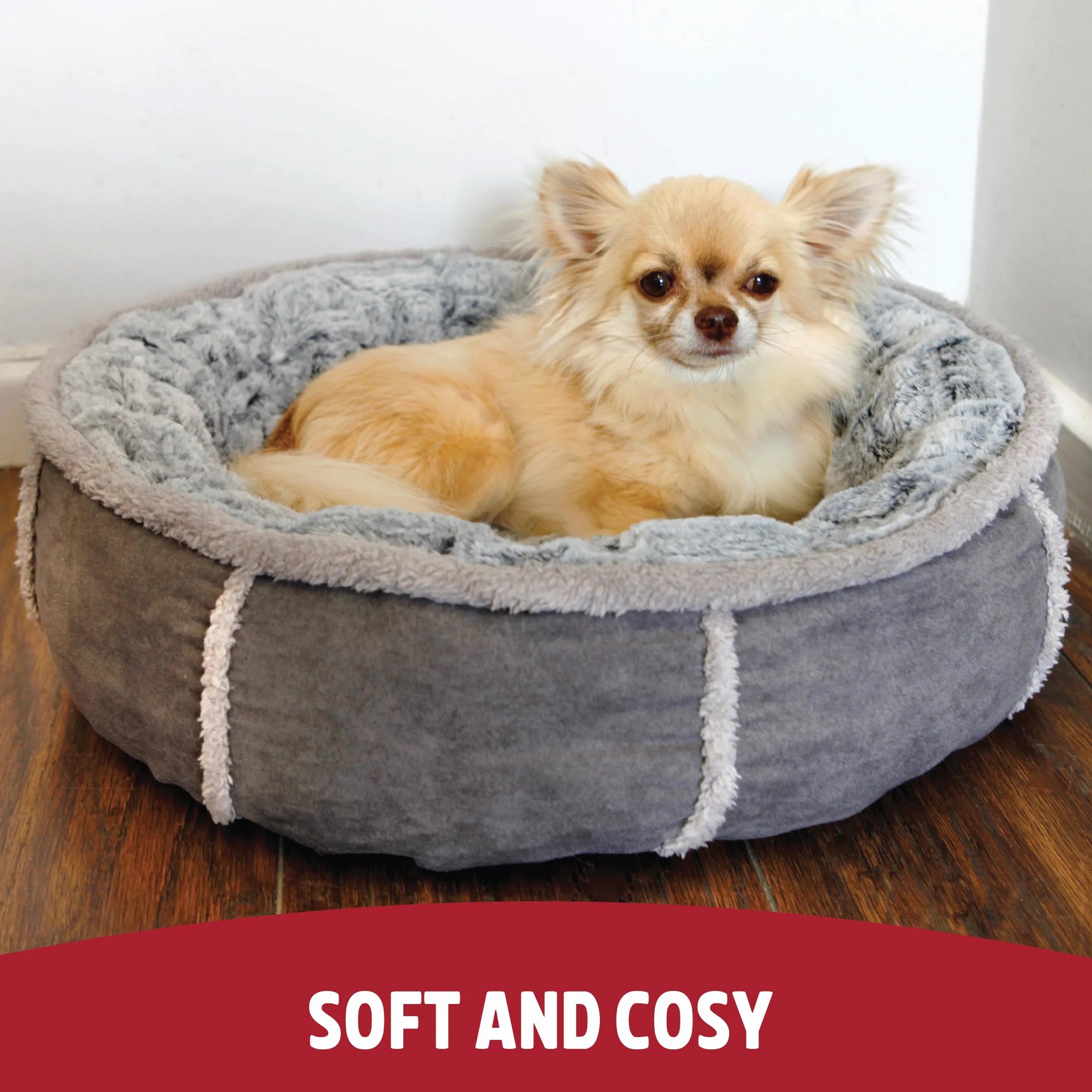 ROSEWOOD Cama Redonda y Profunda 40, de Peluche, 50,8 cm