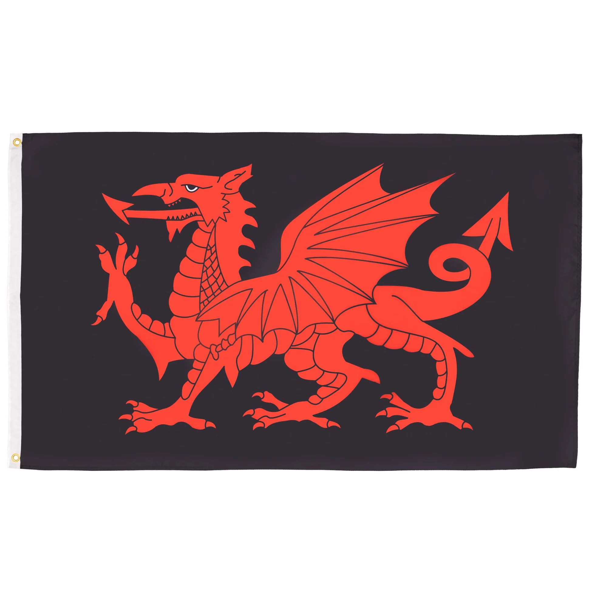 AZ FLAG Bandera Gales Dragon Negro 90x60 cm Poliéster Con Ojales de Metal