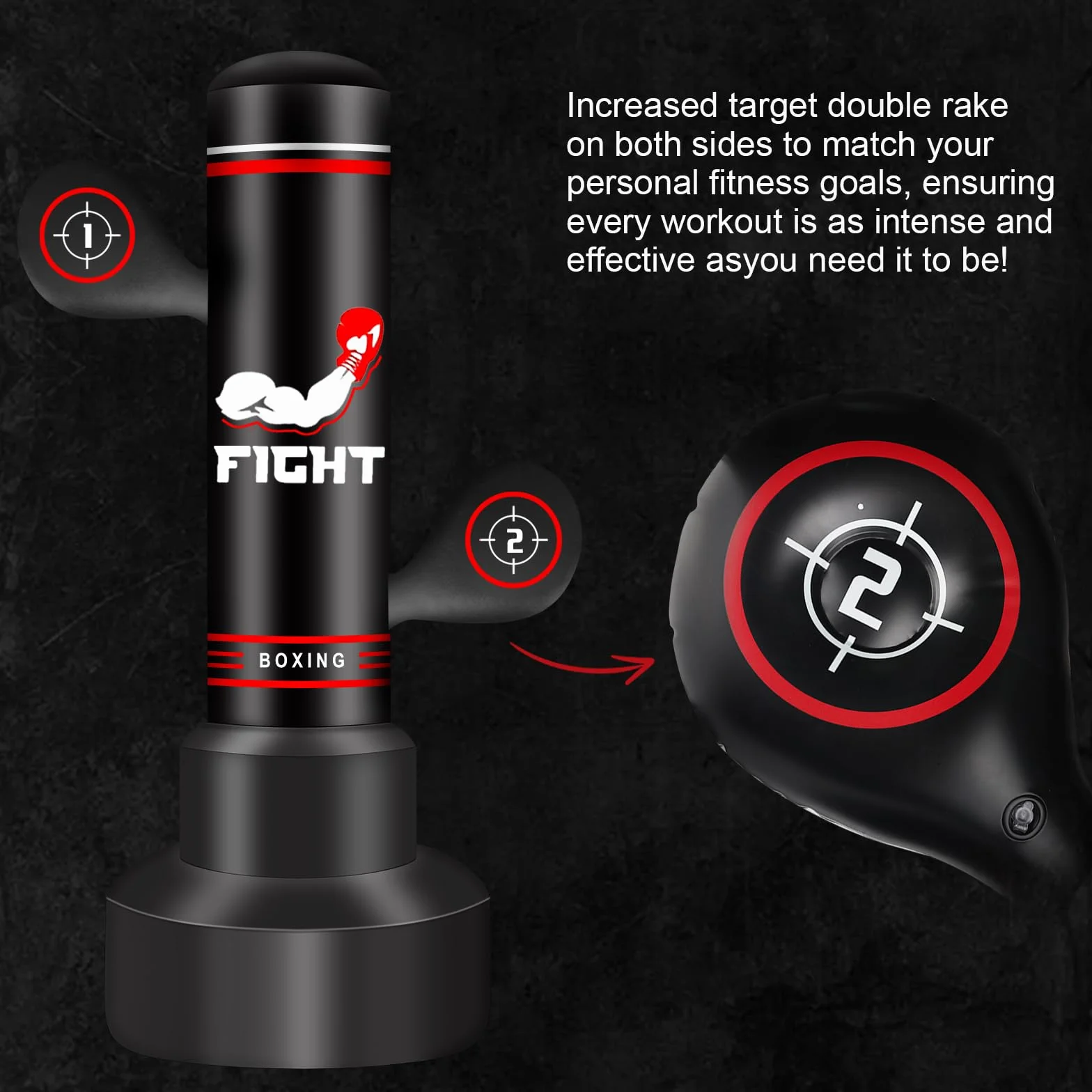 Saco de Boxeo de Pie 180cm con Guantes, Bomba, Cuerda y Pelota de Reflejos para Entrenamiento MMA Fitness