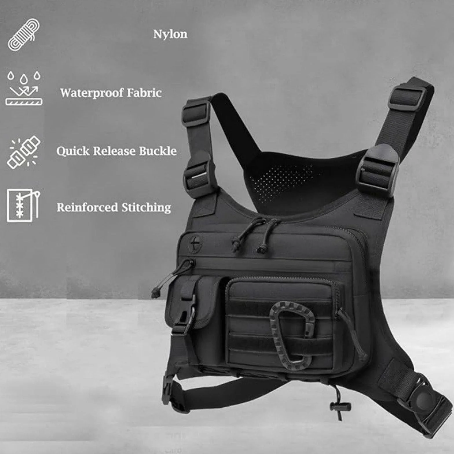 Tacticals Bolsa de pecho para correr entrenamiento senderismo chaleco táctico para hombres