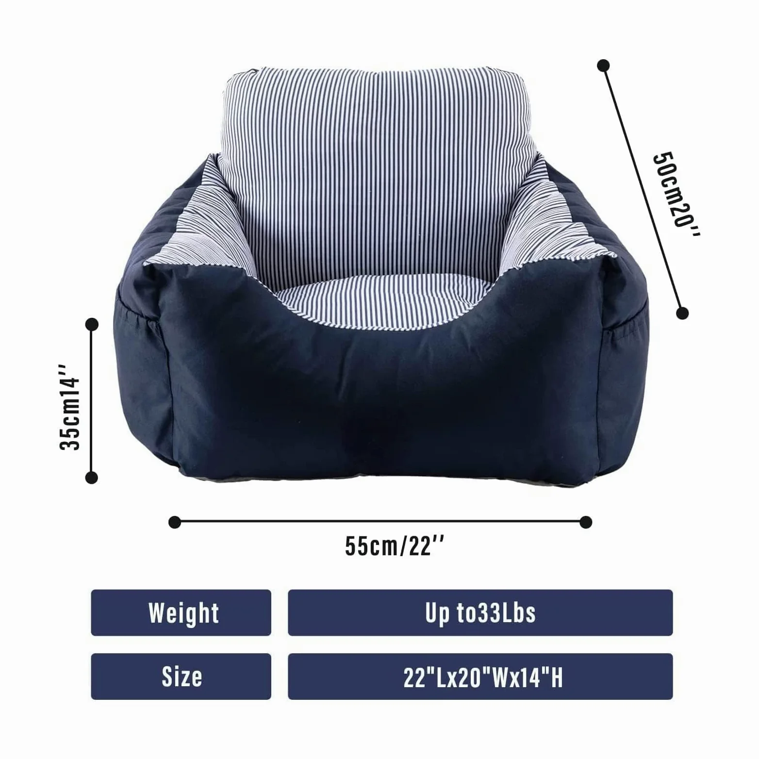Asiento De Coche para Perros, Asiento Elevador para Mascotas con Cama para Cachorros Y Gatitos, Cama para Mascotas para Interior con Bolsa De Almacenamiento, Correa De Arnés