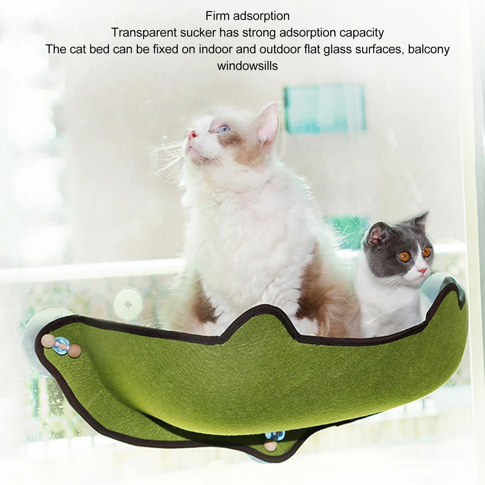 Hamaca para Ventana para Gatos, Desmontable, Transpirable, Lavable, Inalámbrica, para Alféizar de Ventana, Cama para Mascotas con Fuerte Succión, Materiales Duraderos, Instalación Sencilla,