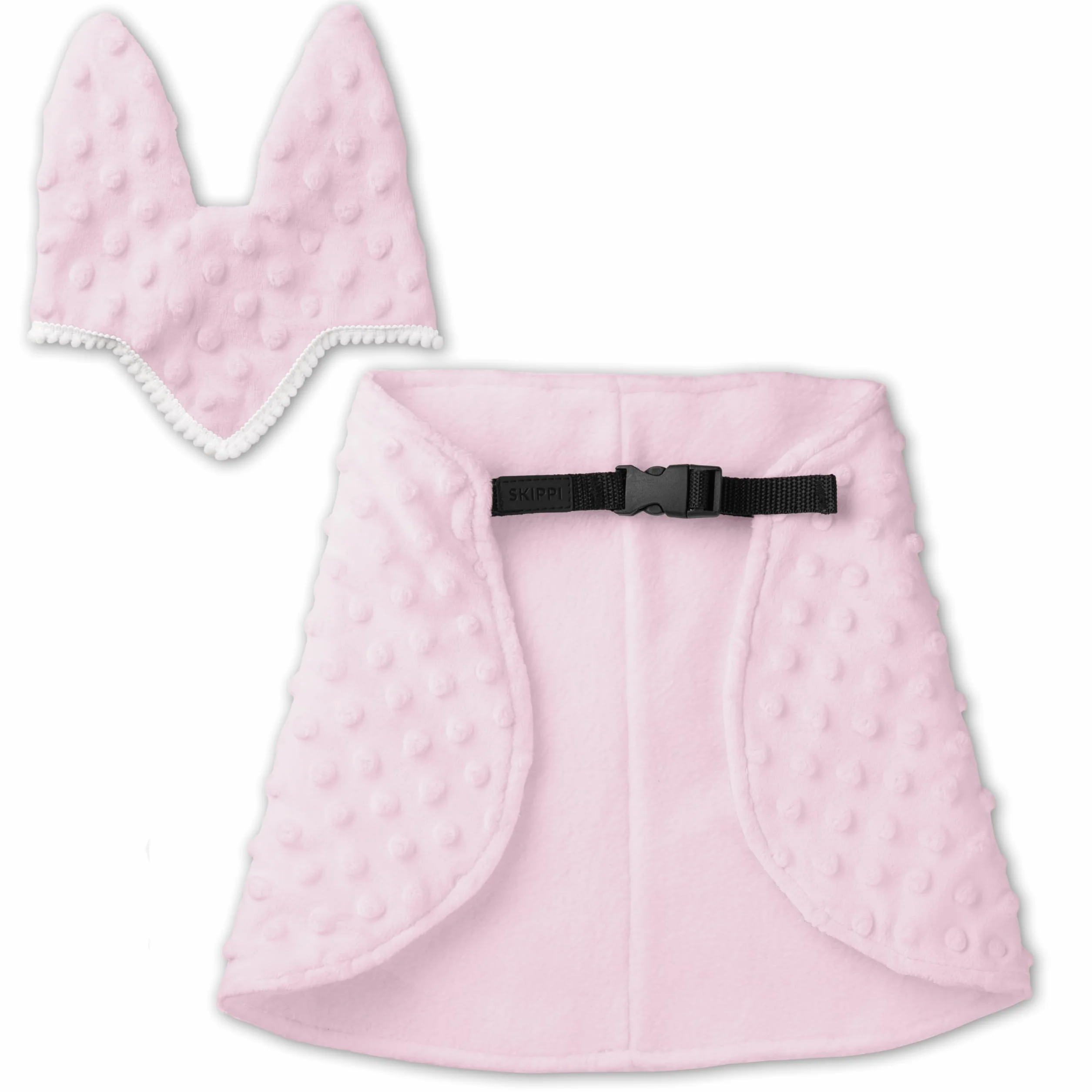 SKIPPI Manta y Orejeras para Hobby Horse – Rosa, Caballo Hobby Horse Accesorios