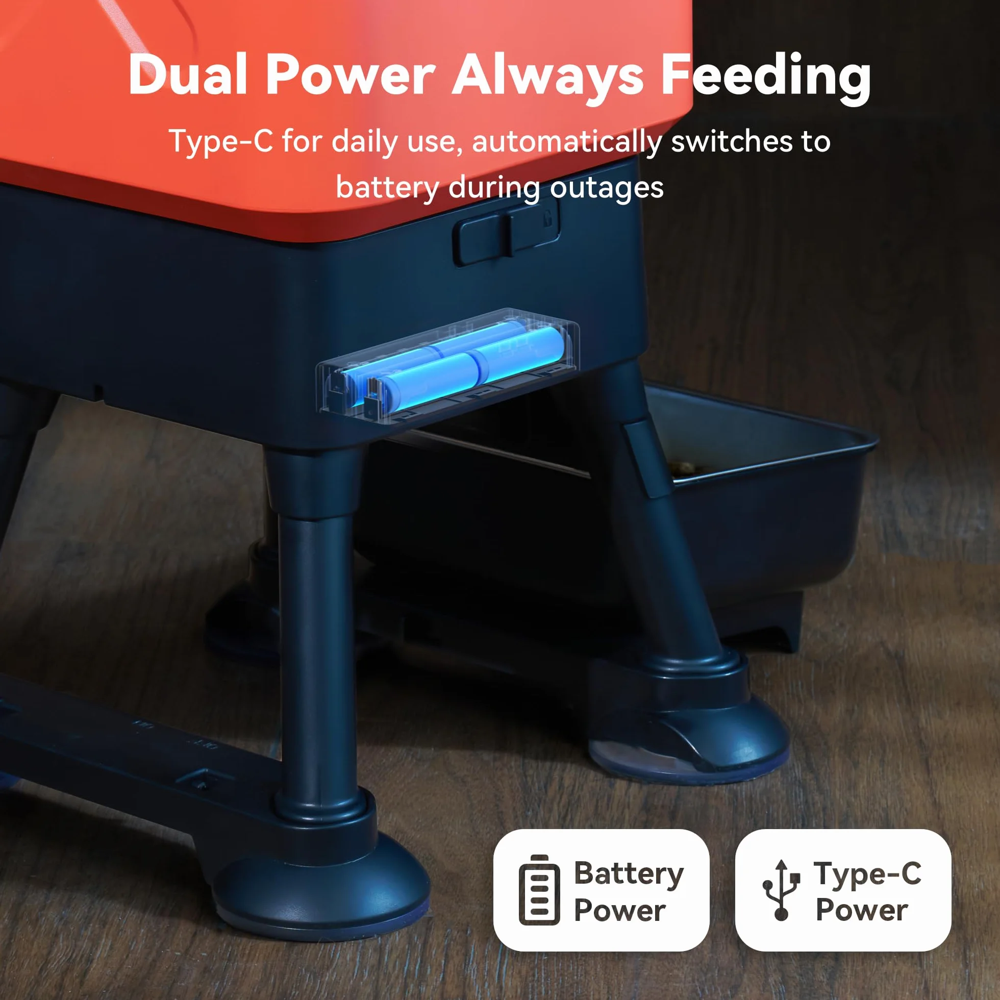 Comedero automático para Perros Grandes, Capacidad de 14 litros, alimentación remota, Sistema antibloqueo, dispensador automático de Alimentos para Perros, Control de aplicación WiFi de 2.4 G, Fuente