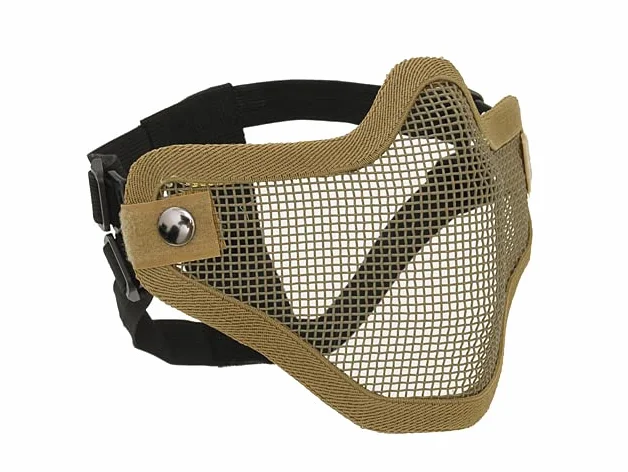 Máscara Protectora de Malla de Acero para Airsoft Ajustable con Bordes de Cordura