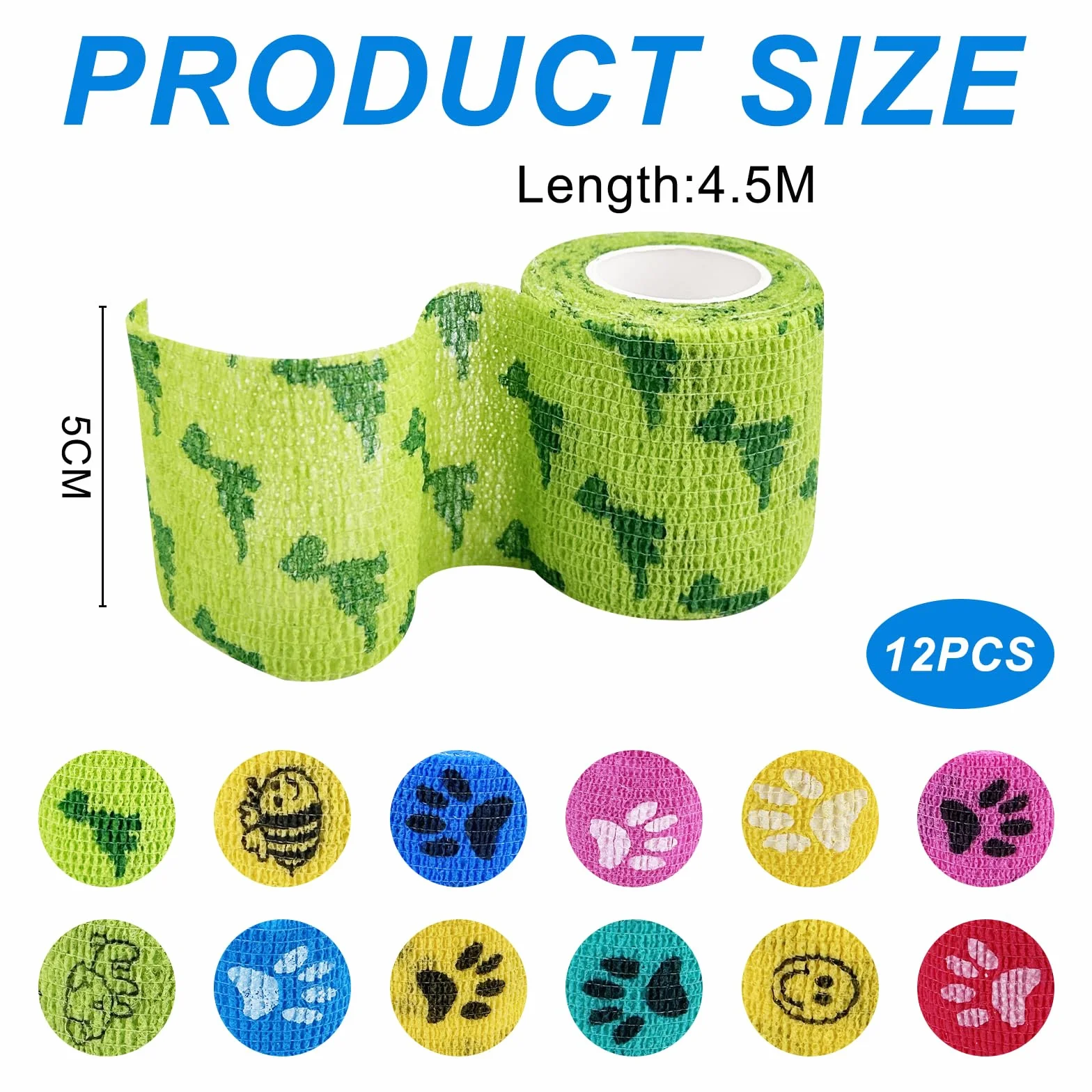 Lixiluxia 12 Rollos Venda Cohesiva Autoadhesiva Deportiva 5cm x 4,5m