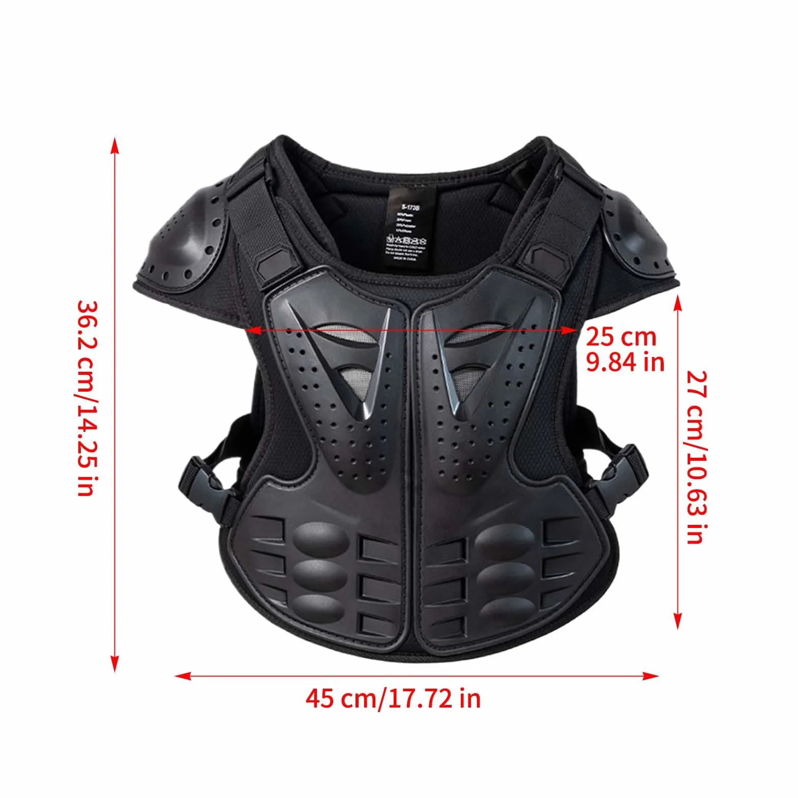 Equipo de Protección para Motociclistas Infantiles, Chaleco de Ciclismo, Protector de Pecho 45x36,2 cm