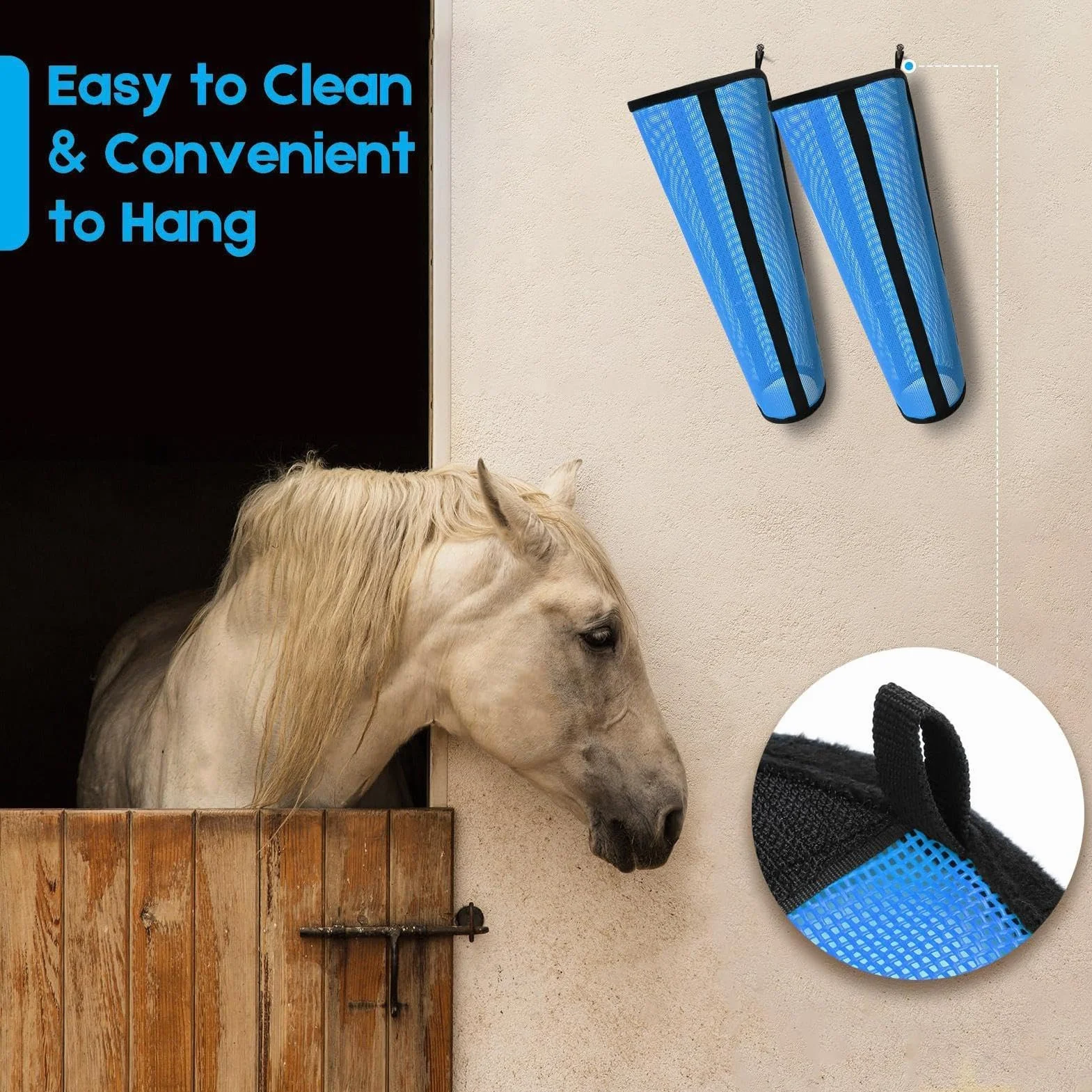 Botas contra moscas para caballos - Leggins de malla fina transpirable de 400 g | Protectores de malla ajustables y transpirables, 4 piezas, para pastos, carreras al aire libre, entrenamiento, competi