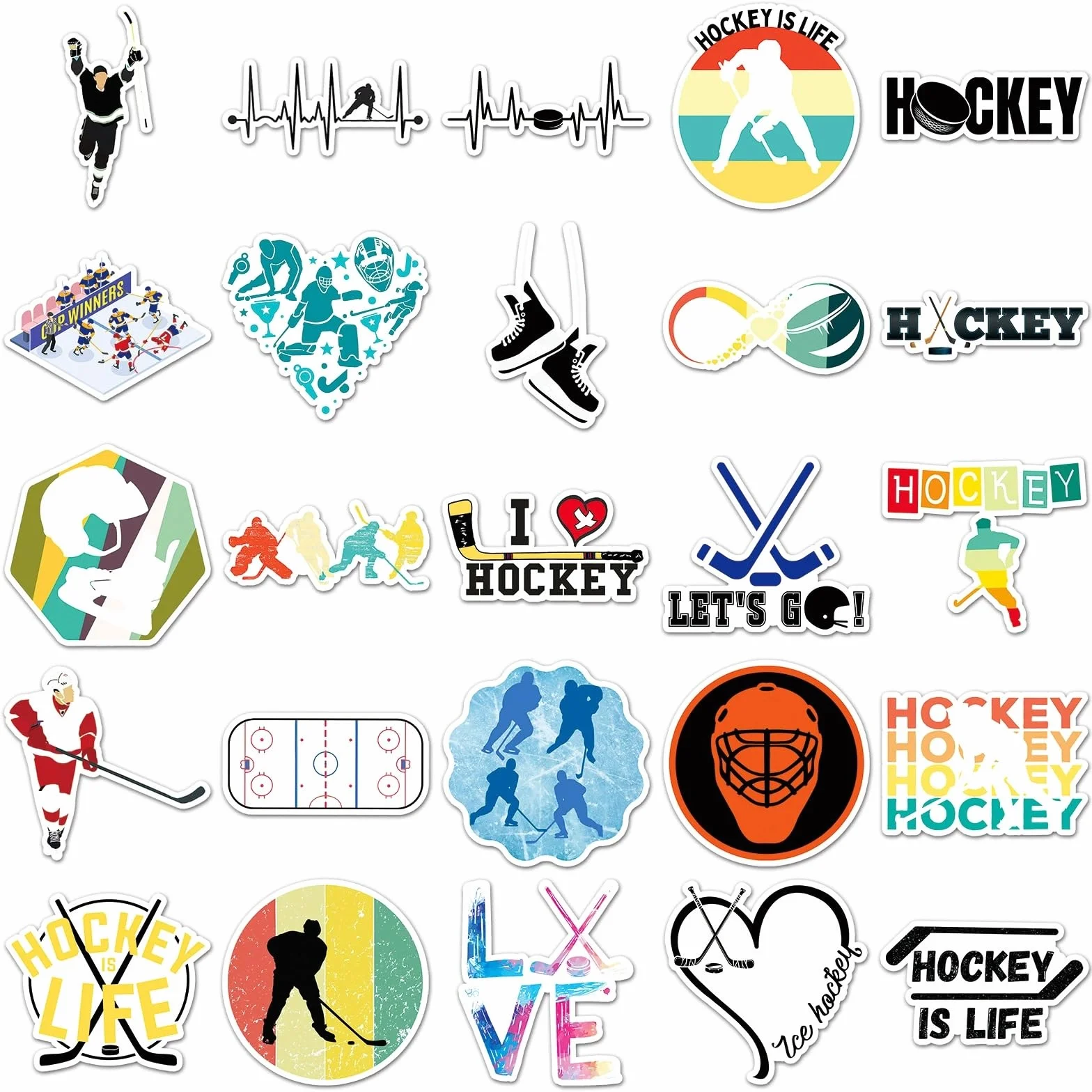 Pegatinas de hockey sobre hielo 50 unidades juego de vinilo para coche