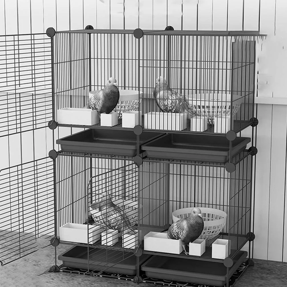 Jaulas Grandes para Palomas para Uso Doméstico. Las Casetas Combinadas De Hierro para Pájaros Se Pueden Agrupar Y Emparejar, Color Blanco, 75 X 35 X 96 Cm.