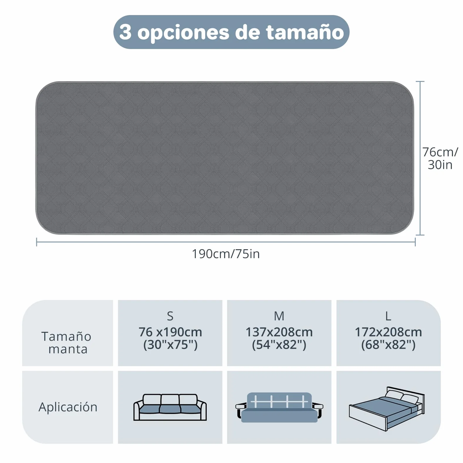 Funda Impermeable para Sofá, Funda para Cama, Funda para Mascotas, Sofá, Funda para Muebles de Sofá, Lavable a Máquina, Apta para Perros, Gatos, 76x190cm