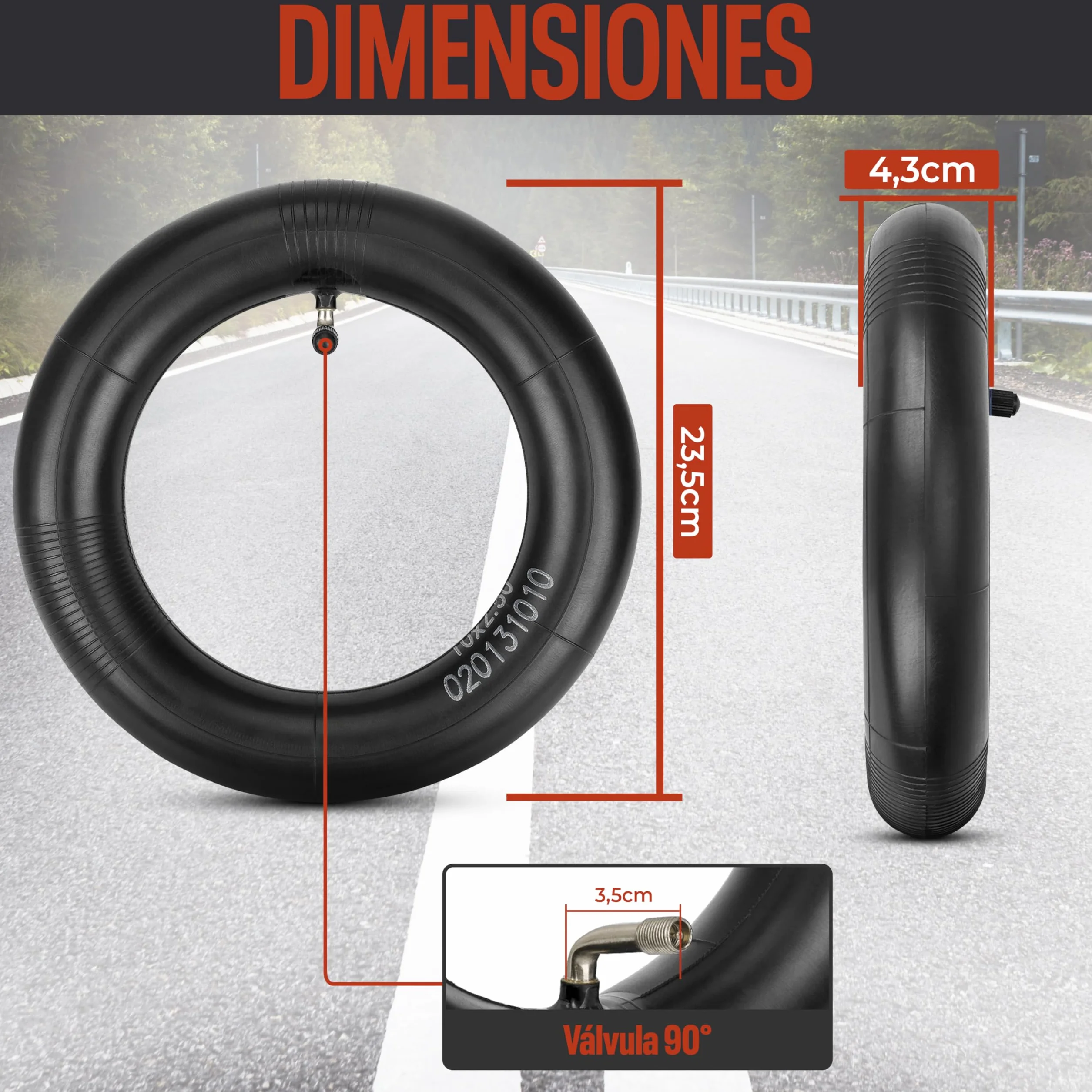 10 pulgadas Neumático offroad Kugoo M4 Dualtron VICTOR LUXURY EAGLE Speedway 4 Zero 10X Scooters eléctricos Minimotors (10X3.0 80/65-6 255X80) 1 Neumático+1 Cámara