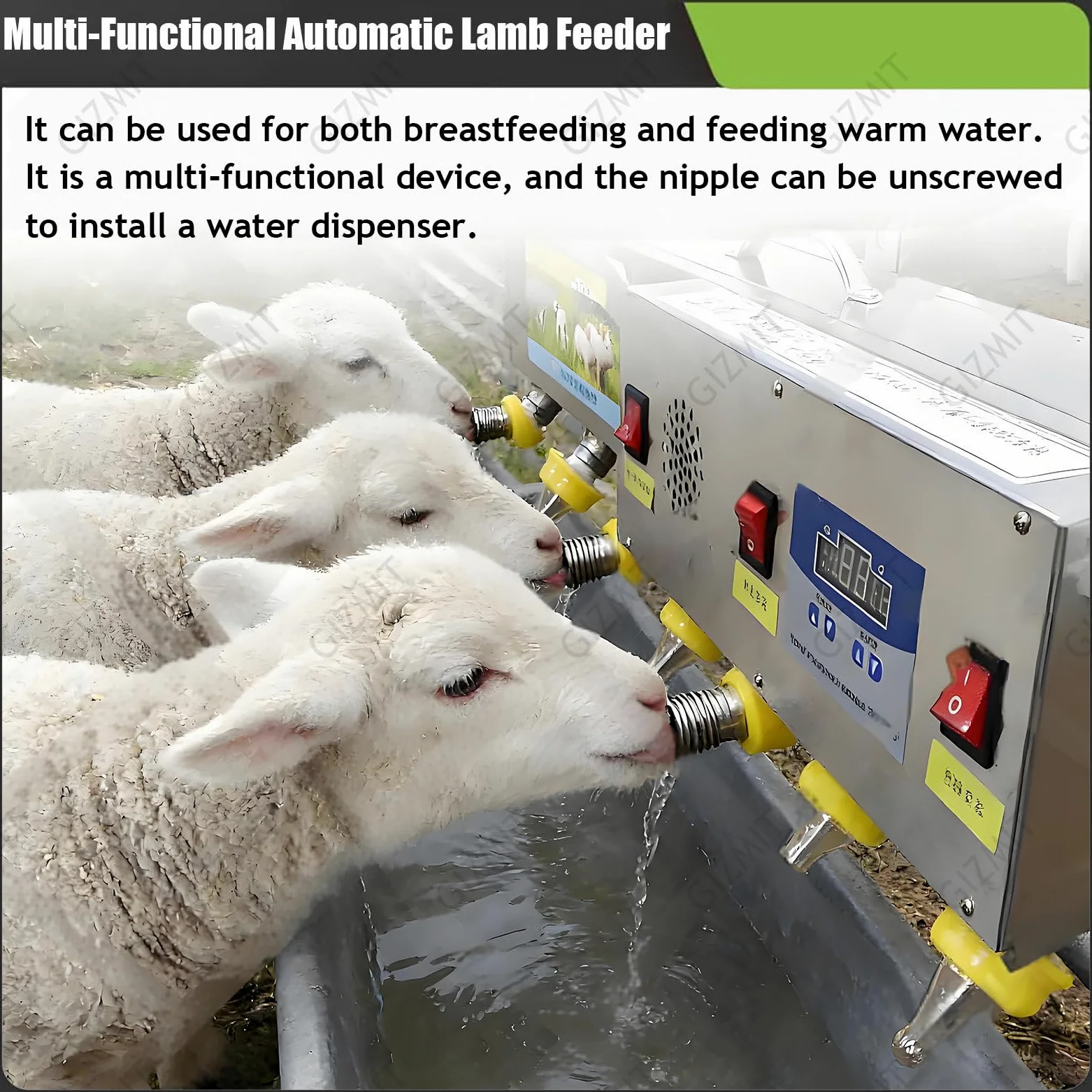 Alimentador automático de pezones para ganado, alimentador de leche y agua a temperatura constante, máquina universal para lecheros y lechones, 220 V, paquete de 6