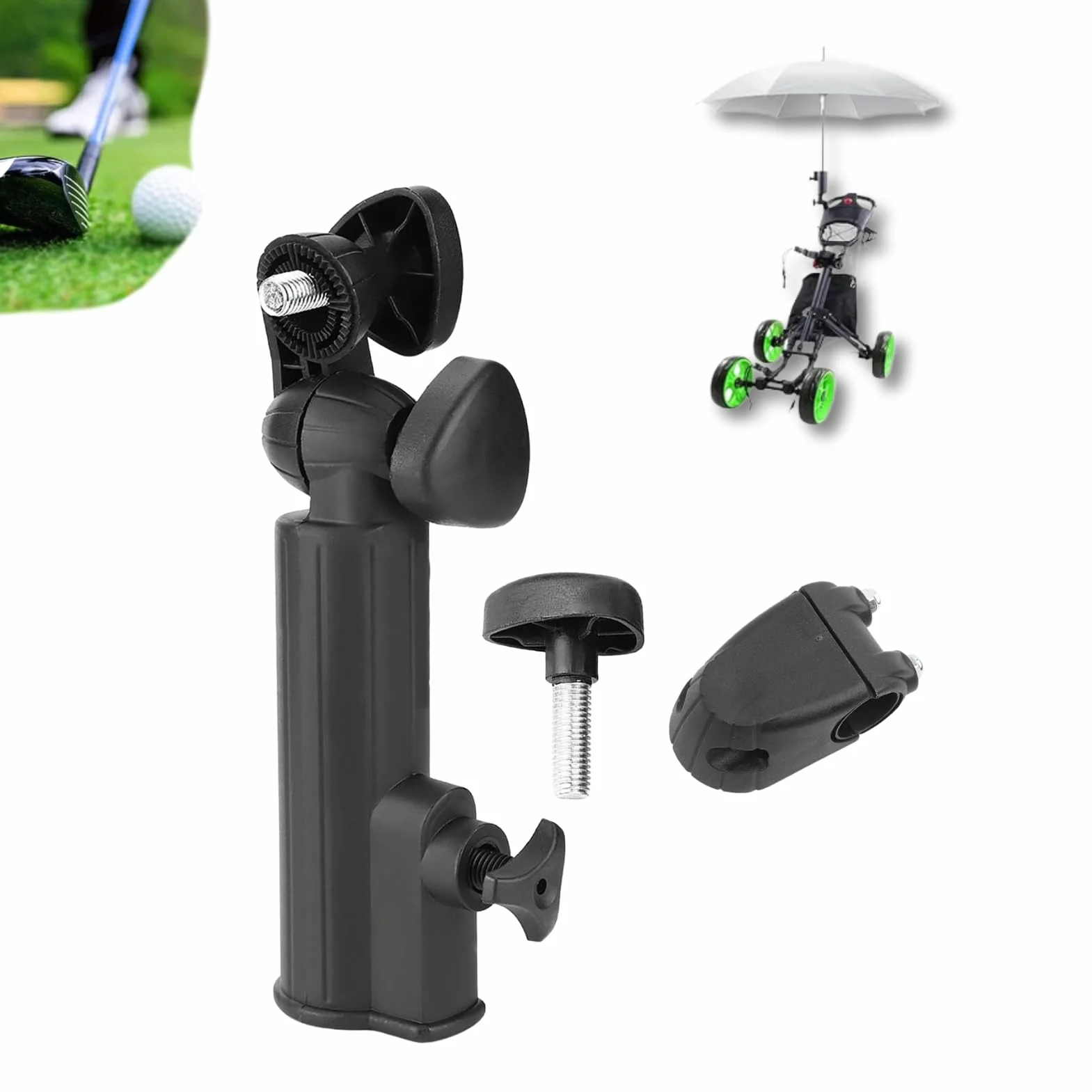 Soporte para Paraguas de Golf Universal Ajustable Negro