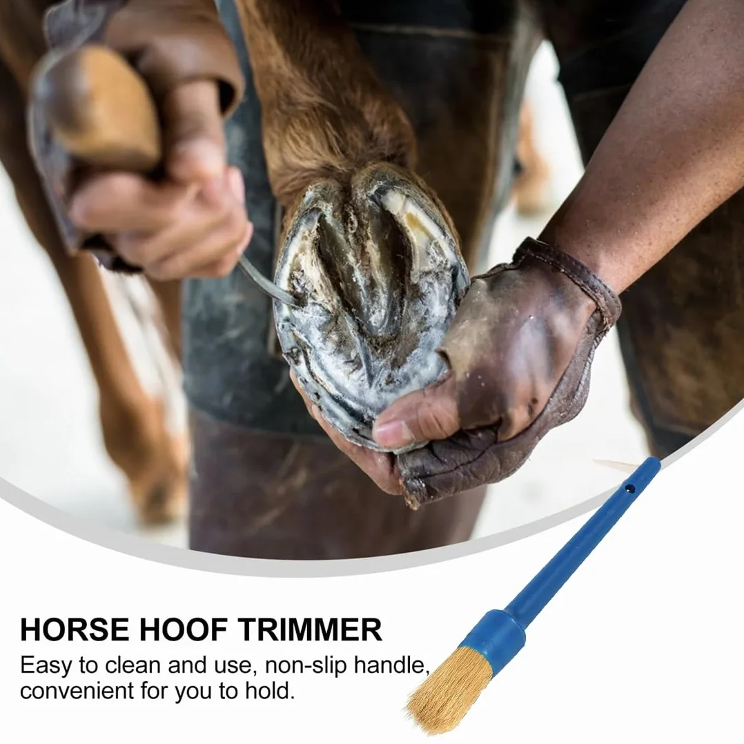 2pcs Cepillo para pezuñas de caballo con tapa hecha de pelo de cerdo cepillo para el cuidado de las pezuñas