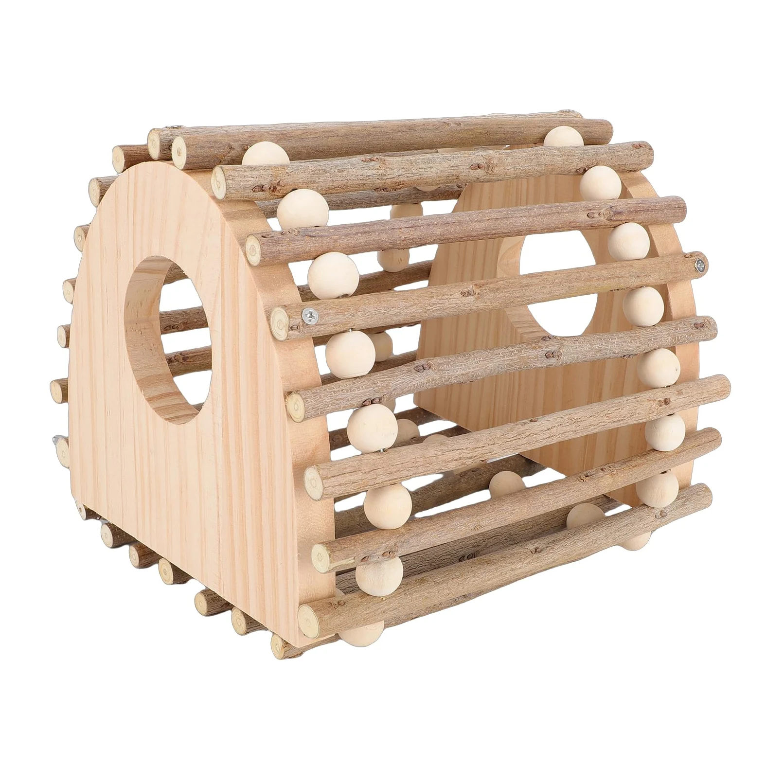 Zerodis Juguetes para Pájaros Juguete de Escalera, Jaula para Pájaros de Madera, Escalera para Escalar, Casa con Doble Orificio, Jaula para, Adecuado para Mascotas, Juego Activo, Descanso, 20 X 17