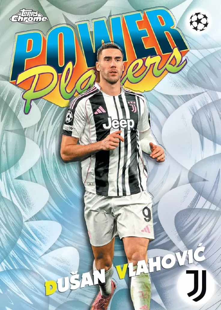 Topps Chrome UEFA Club Competitions 2025-26 Caja de valor 7 paquetes 4 tarjetas