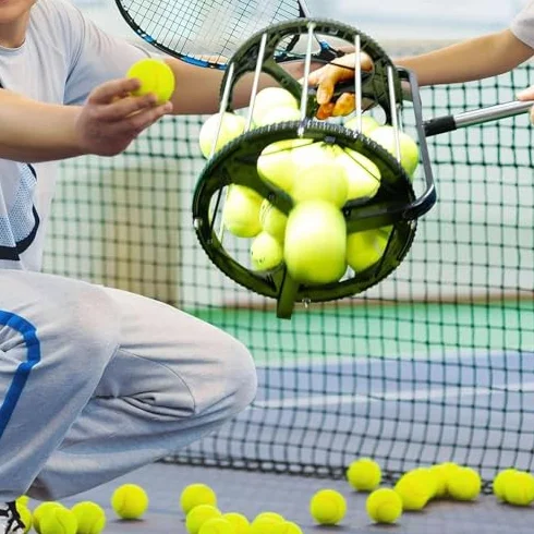 Colector de pelotas de tenis rodillo telescópico altura ajustable capacidad 55 pelotas entrenamiento tenis