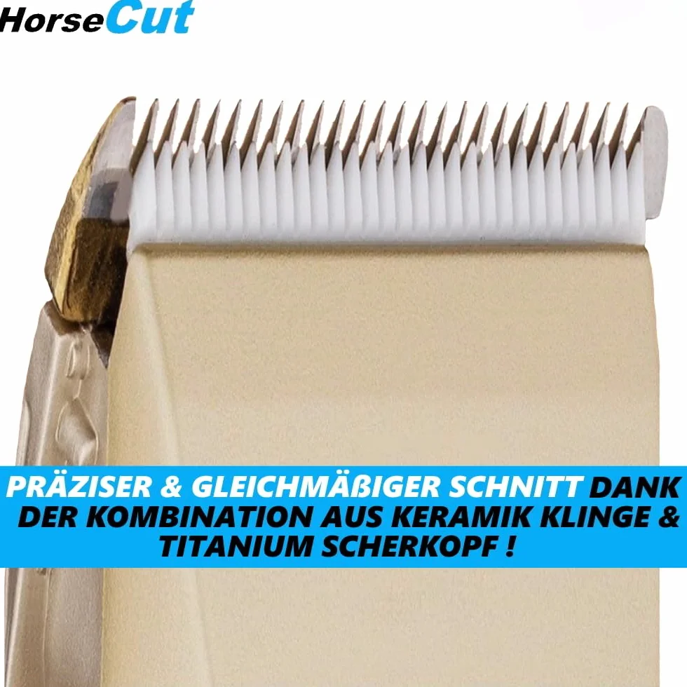 Horzecut - Cortapelos para caballos, extremadamente silencioso, con batería, cortapelos de caballos, manejable y ligera