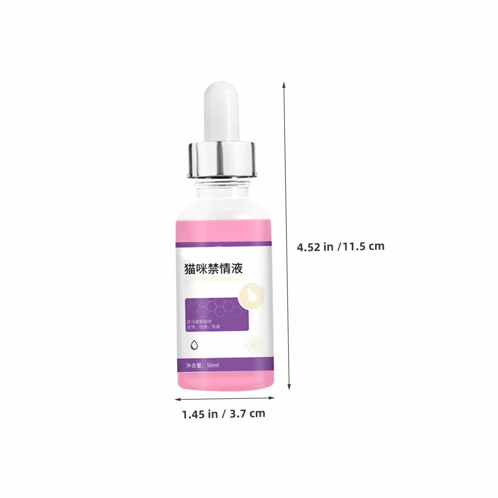KOMBIUDA Líquido Supresor del Celo para Gatos Hembra 50ml Fórmula Nutritiva y Diseño Práctico para Controlar Emociones y Reducir Maullidos en Mascotas