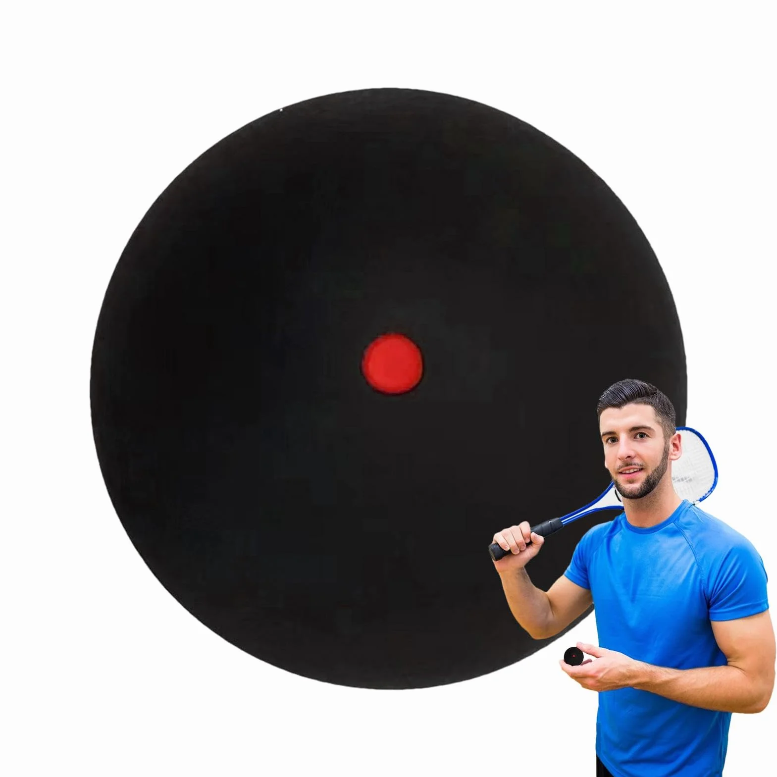 Pelota de squash profesional de goma de un solo punto, alta repulsión, duradera para jugadores