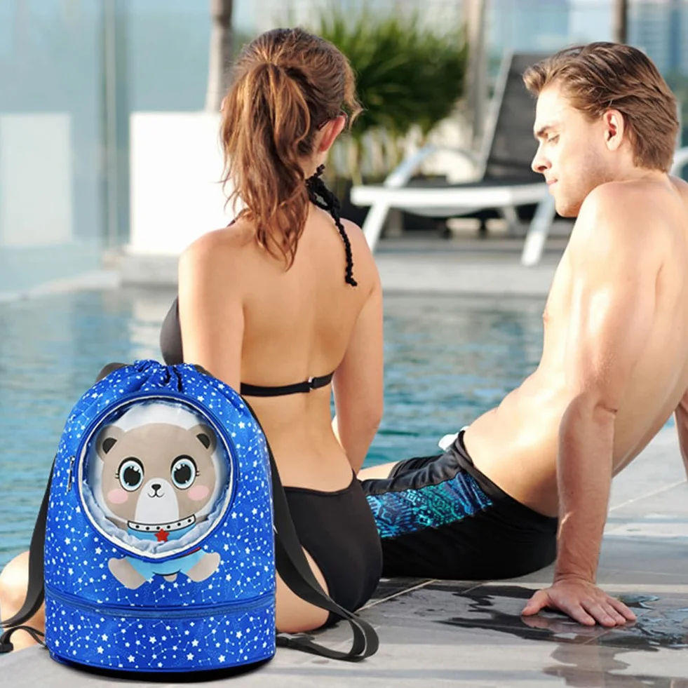 Bolsa de Natación Niño con Separación Seco-Húmedo, Compartimento para Zapatos