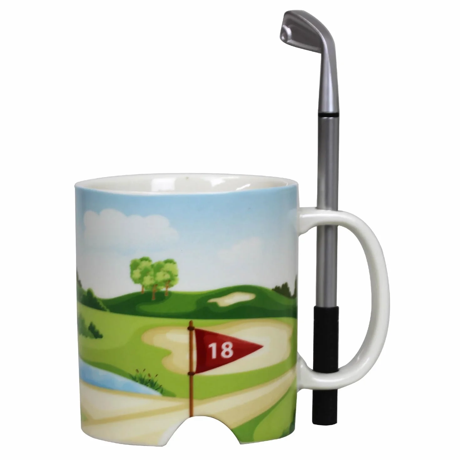 Out of the Blue Taza Golf Mug - Golf Club Pen y Pelota