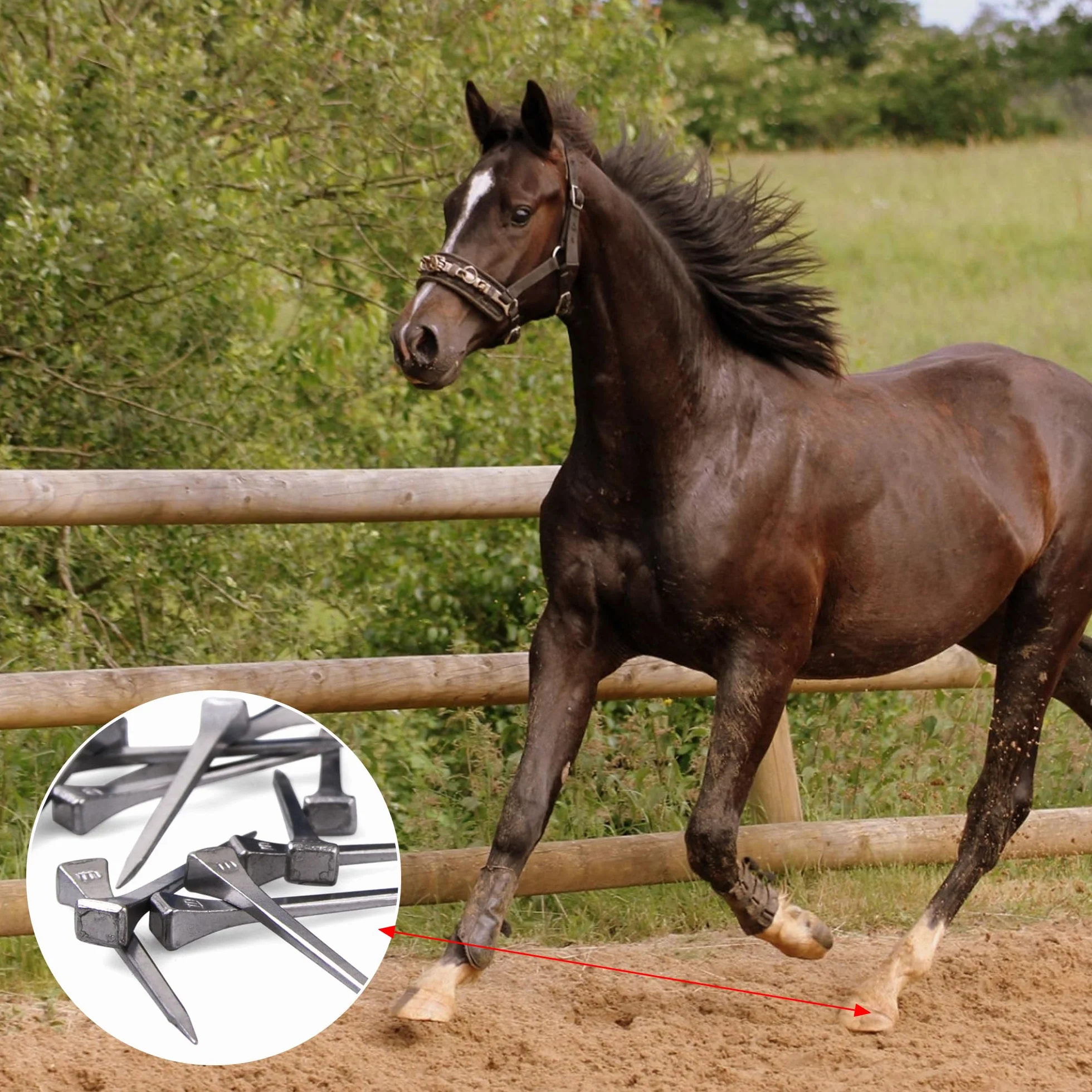 30 Piezas Clavo de Herradura, Clavos de Acero E6 para Carreras de Caballos, Herraduras de Caballo Accesorios