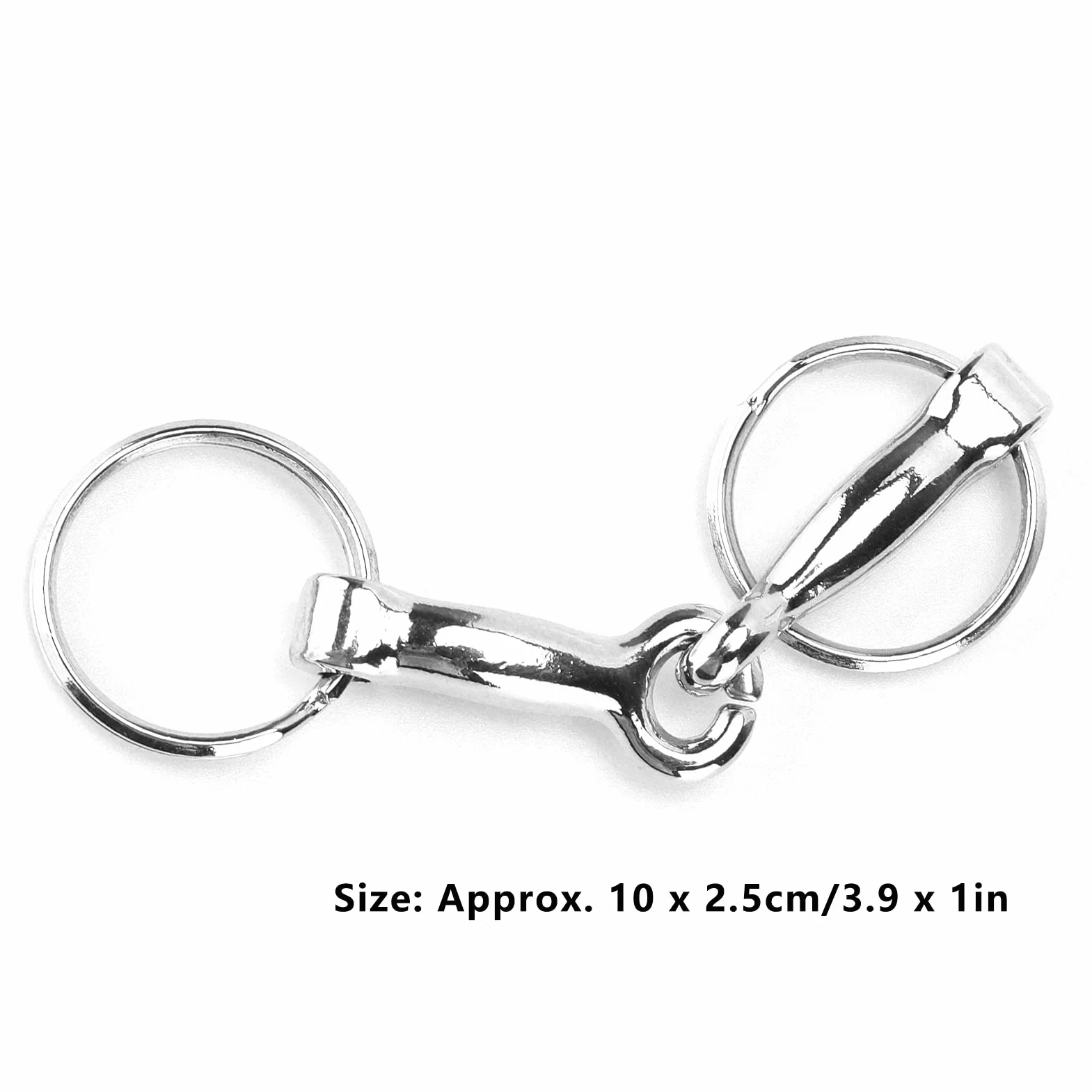 Llavero de Pedacitos de Filete de Caballo, Llavero de Pedacito Pelham de Aleación de Zinc, Conector único, Nudo de Llave de Pedacito de Caballo, Llavero Redondo Duradero para Amantes de los Caballos