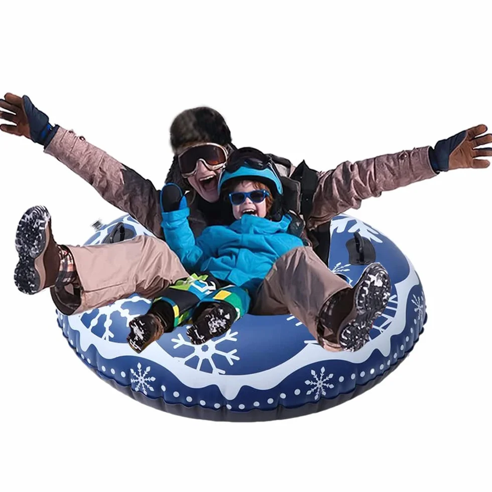 JanTeelGO Inflable Nieve Tubo Trineo para Niños Adultos, Tarea Pesada con Asas, Antiarañazos