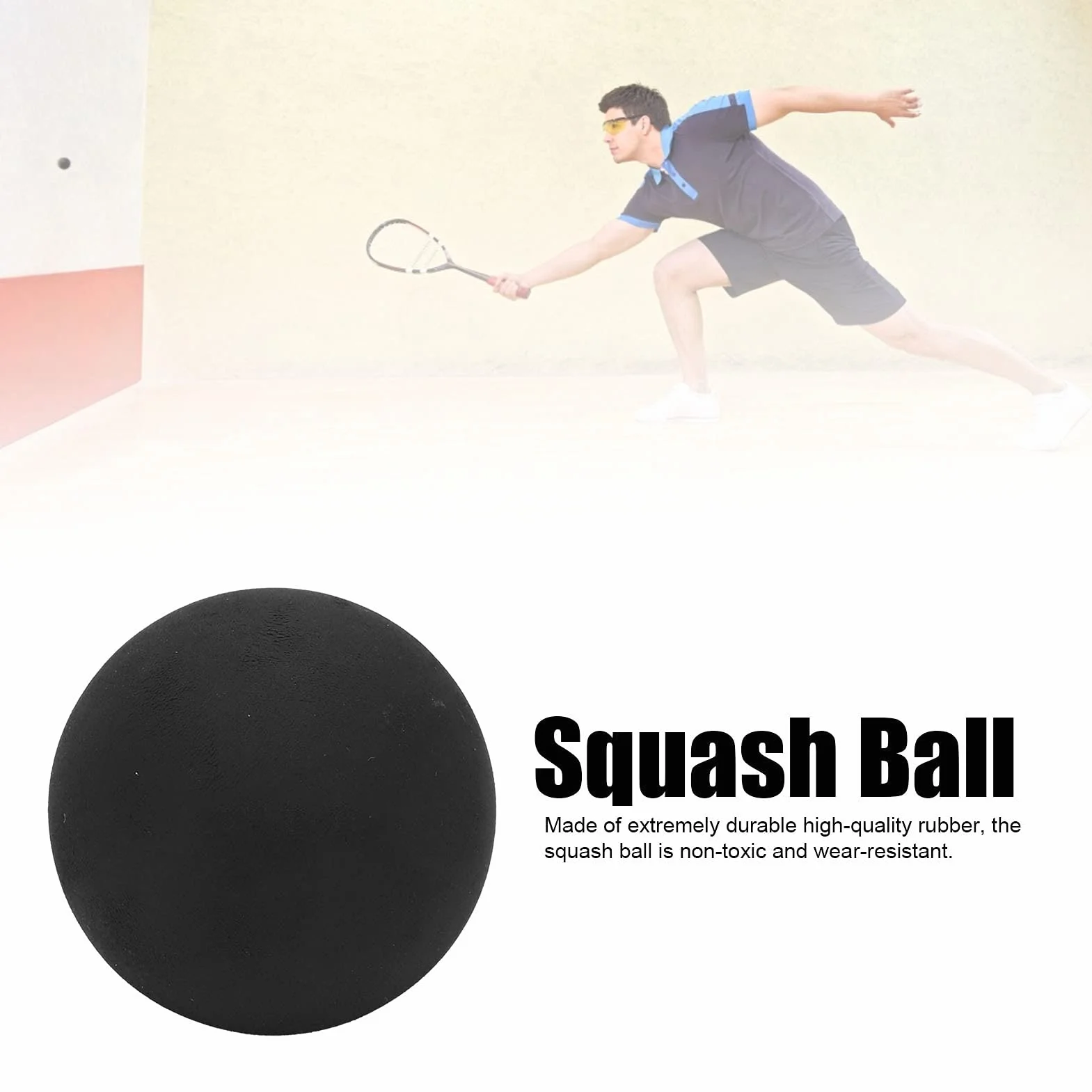 Pelota de Squash de Competición Doble Punto Amarillo 37 mm Goma