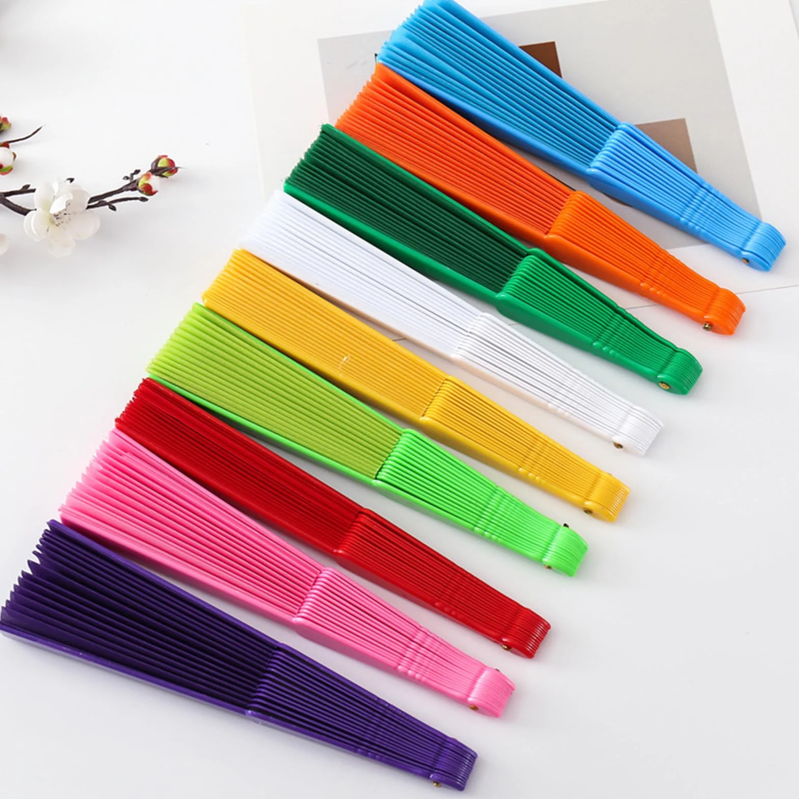 Abanico plegable chino retro de mano grande para baile cosplay fiesta