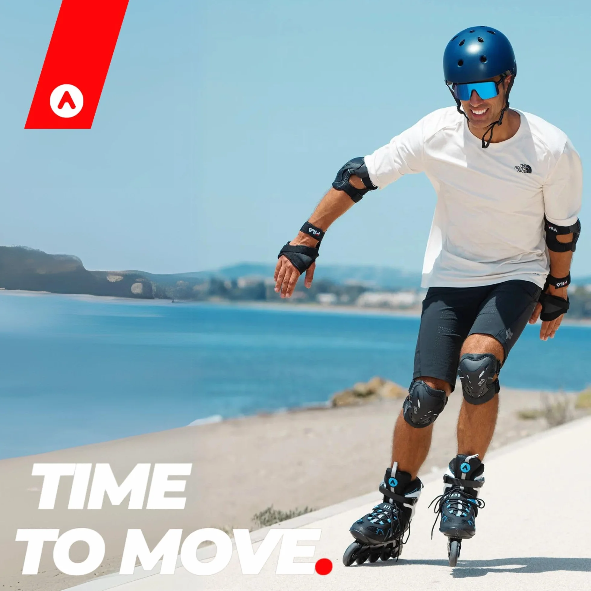 ATTABO Patines en línea Bliss Hombre 40-46 EU Bota Semirrígida Chasis Aluminio Ruedas 80 mm PU Rodamientos ABEC-7 Ajustable Azul