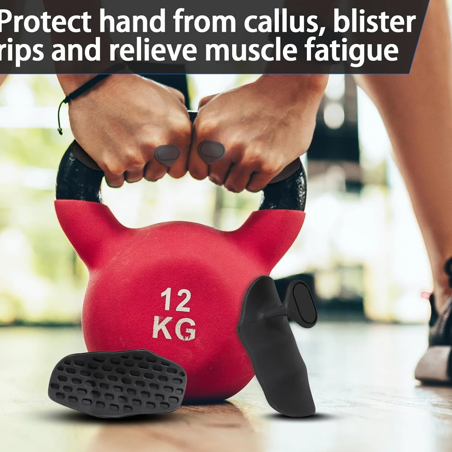 Puños antideslizantes de silicona para fitness – Almohadillas de agarre ergonómicas para entrenamiento de fuerza, crossfit y dominadas