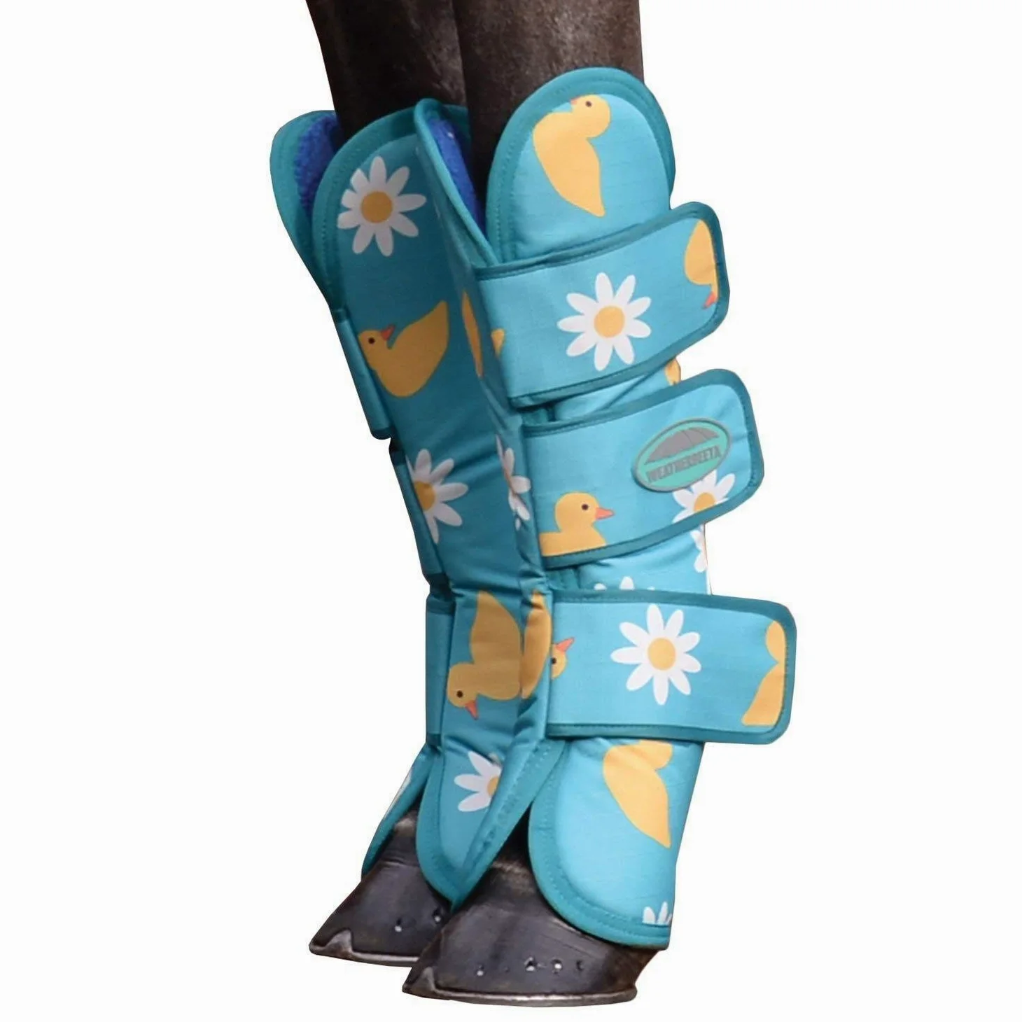 WeatherBeeta - Protectores anchos de viaje para caballos (Full) (Negro/Plata)