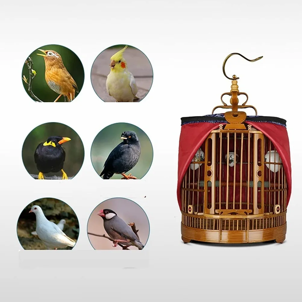 PHSP Jaula para pájaros de la Cultura Jaula para pájaros pequeña para Colgar Jaula para pájaros para Mascotas Jaula para pájaros de bambú, Adecuada para pájaros pequeños como Canarios