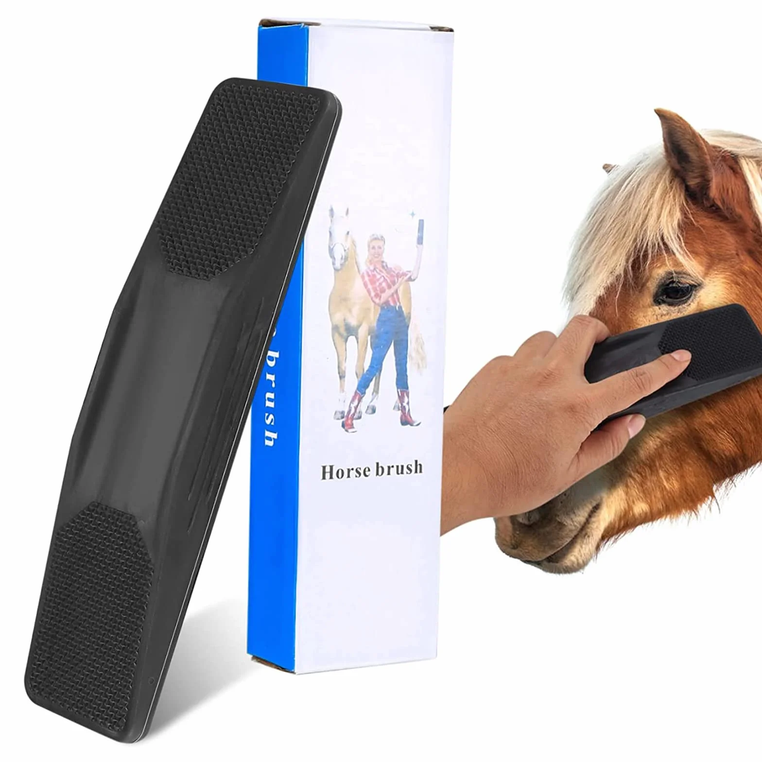 Cepillo para raíces de Caballos, 6 en 1, Cepillo de Caballo, Cepillo de Masaje para Caballos para Eliminar el Pelo seco y Suelto de Caballos y Perros Grandes
