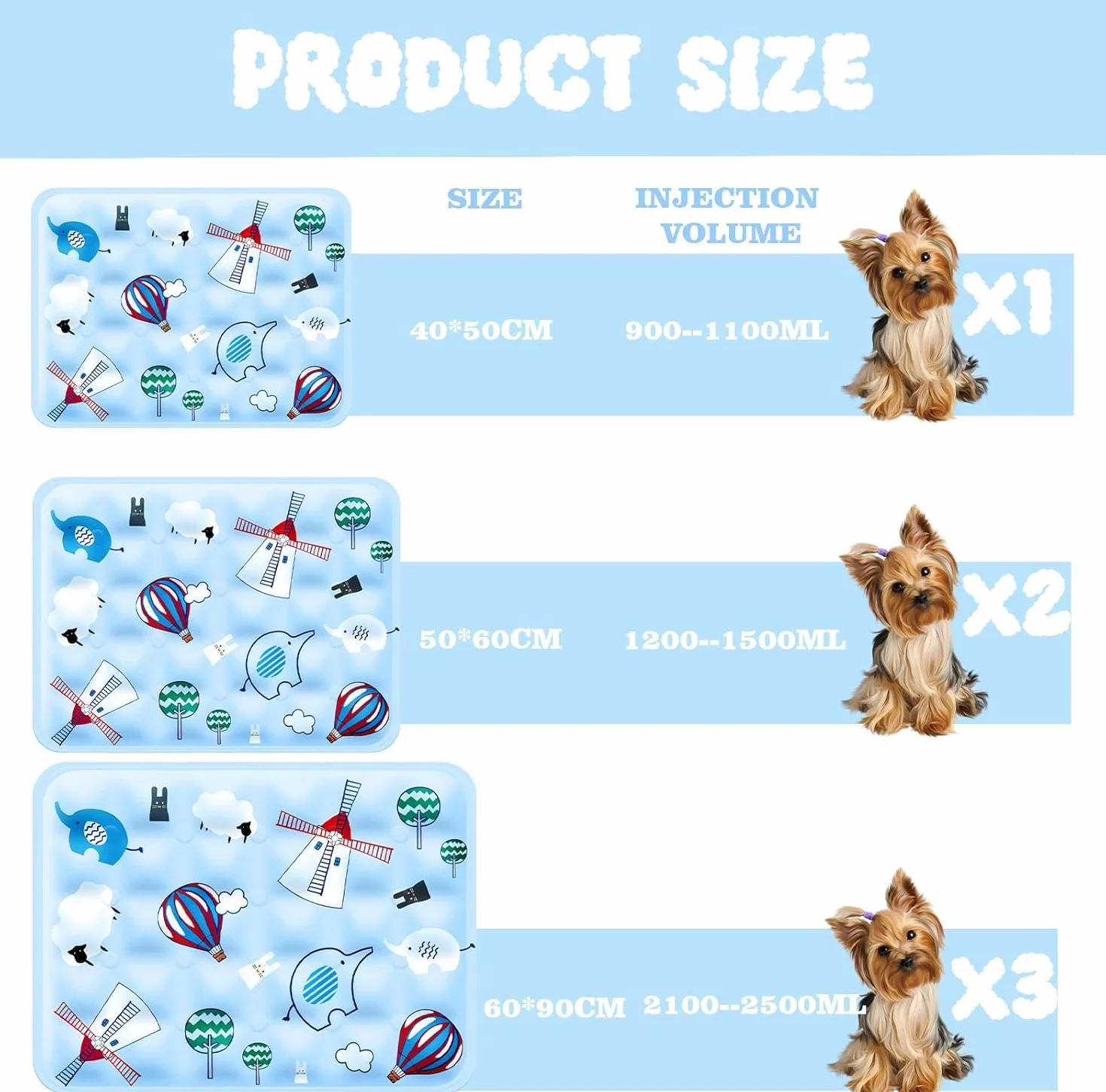 Alfombra Refrescante para Perro Gato,Mascotas Alfombrilla Autoenfriante,Camas refrescante para Mascotas,Prueba de Arañazos/Impermeable/Antideslizante,para en Verano,40x50cm, M, Azul