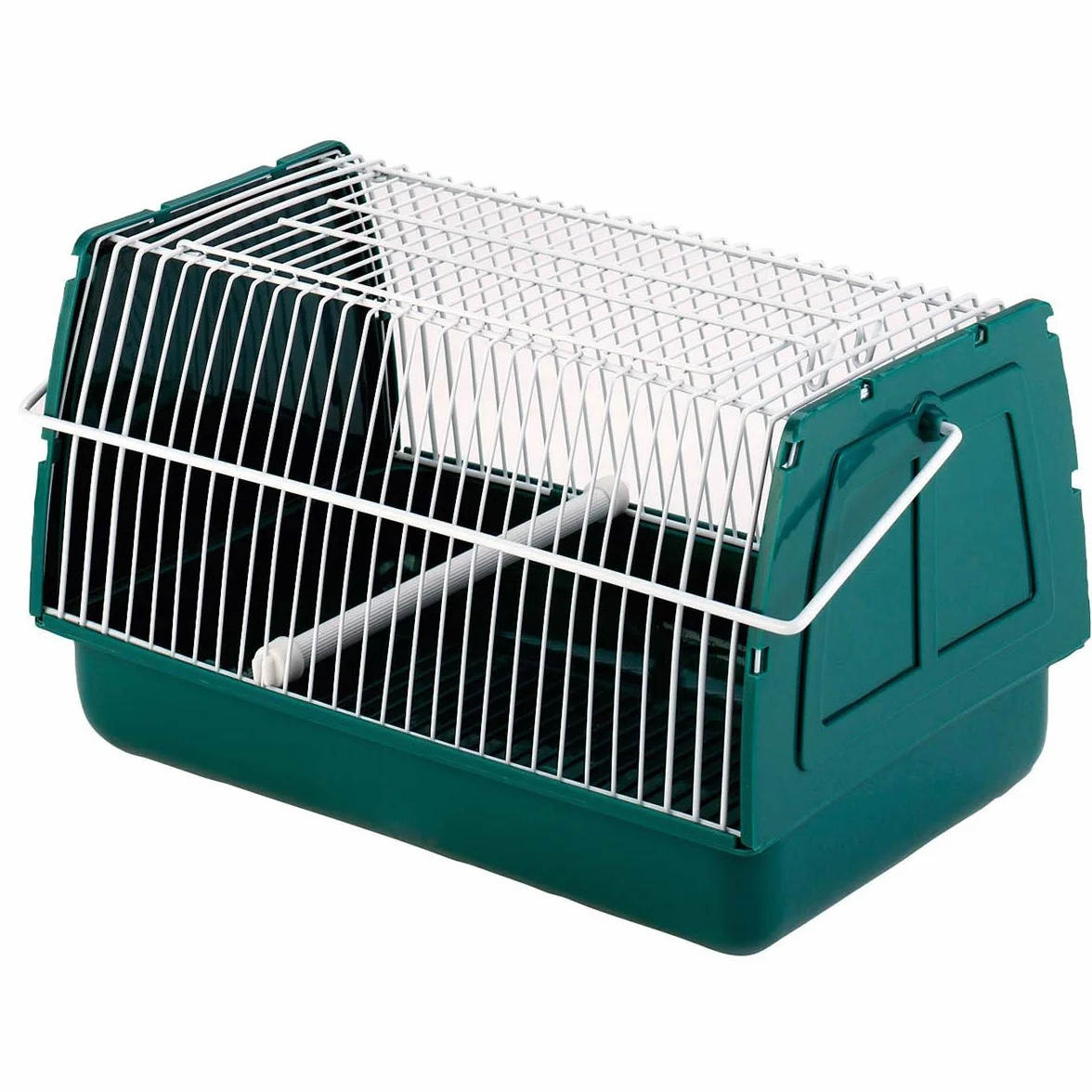 Kerbl Caja de transporte para mascotas, jaula para mascotas, 21x15x14cm, plástico, verde, para hámsteres, cobayas, roedores y animales pequeños