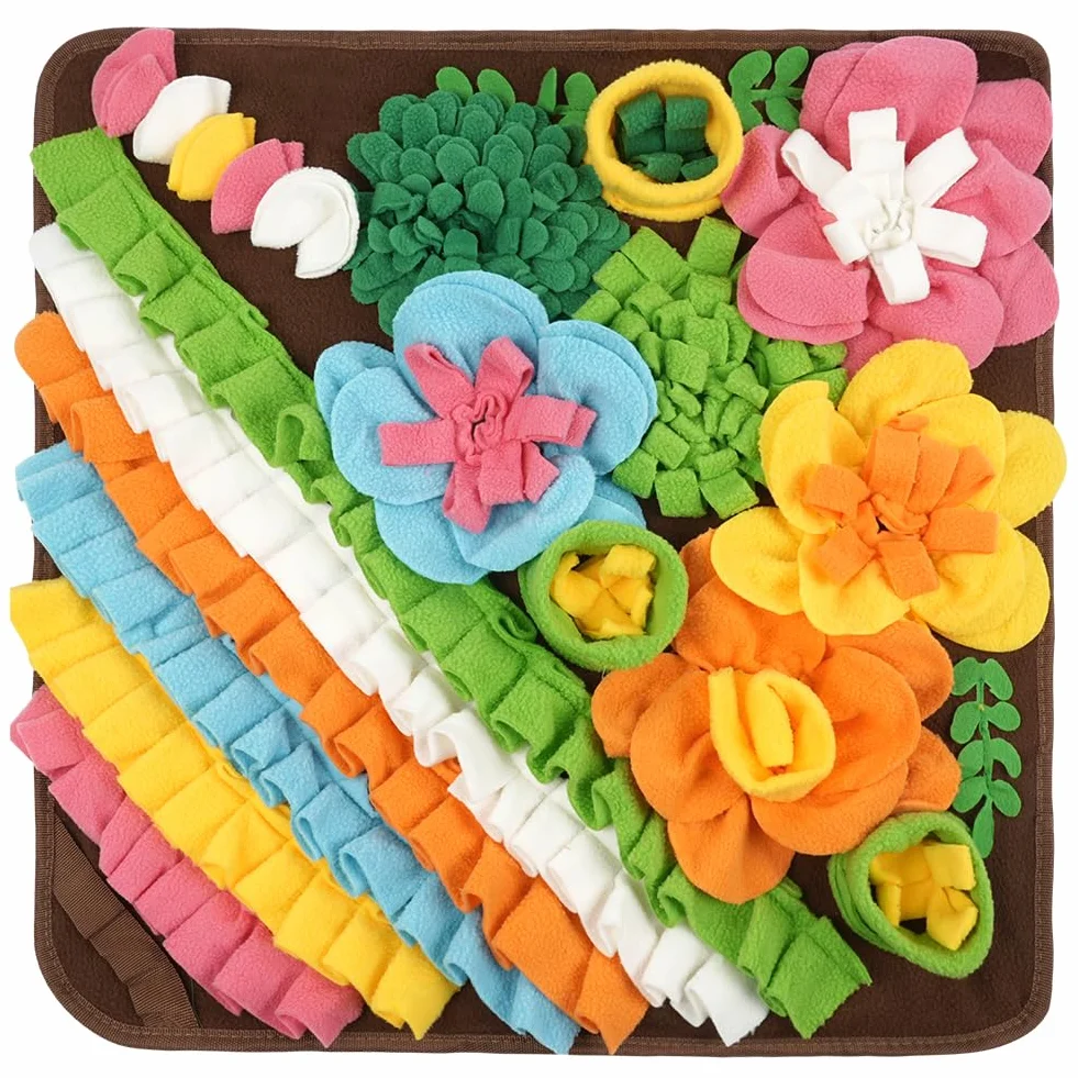 OSDUE Alfombra Olfativa Perros, 50cm Lavable a Máquina Snuffle Mat para Perros Portátil Interactiva Almohadilla Olfatear Mascotas Estera de Alimentación Lenta para Mascotas Entrenamiento de Forrajeo