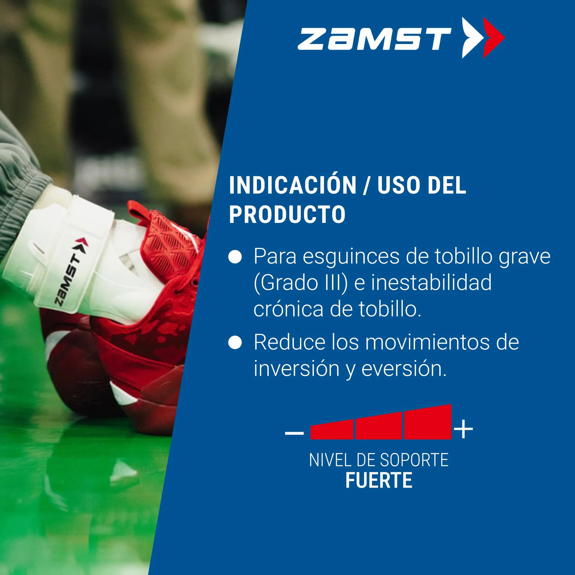 Zamst A2-DX Tobillera Deportiva Transpirable Protección Esguince Tobillo Alto Grado Derecha L