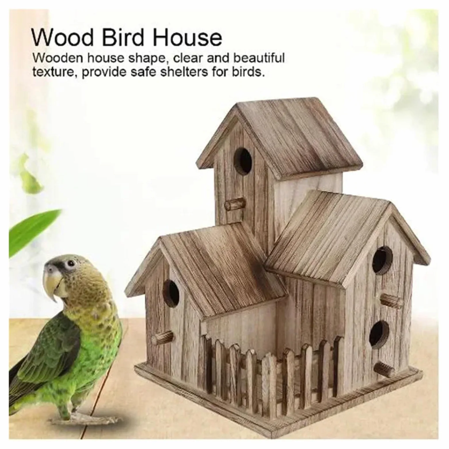 Caja Nido for pájaros de Madera | Jardín exterior multicolor: Caja nido for pájaros montable