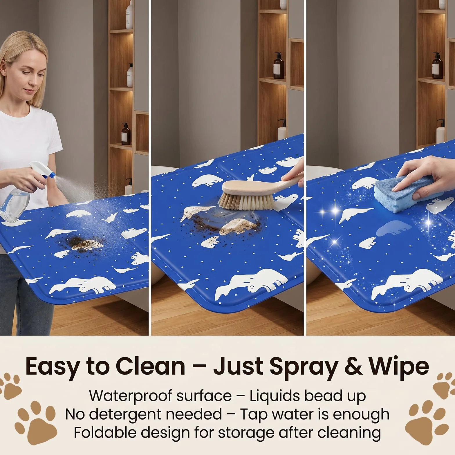 Alfombra Refrescante para Perro Gato,Mascotas Alfombrilla Autoenfriante,Camas refrescante para Mascotas,Prueba de Arañazos/Impermeable/Antideslizante,para en Verano,50x60cm, L, Azul