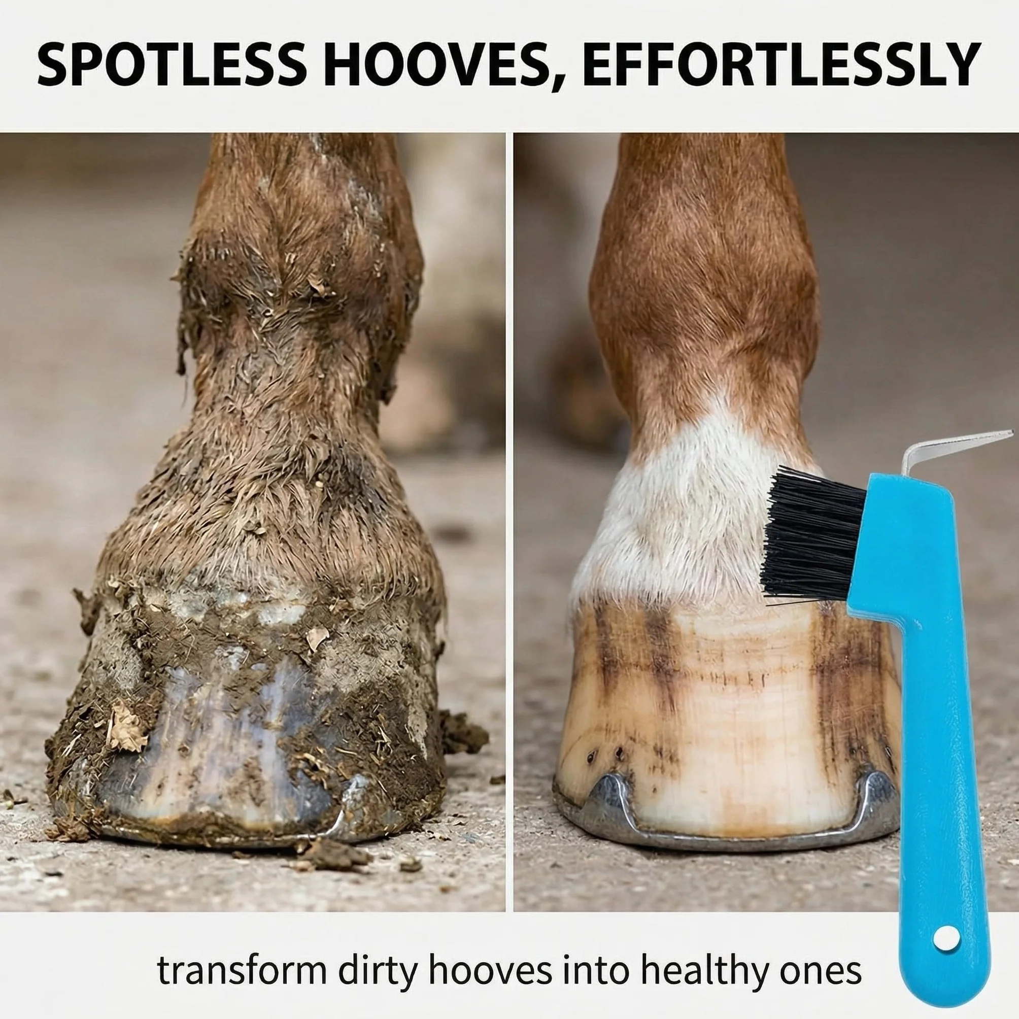 2 Piezas Cuidado de los Cascos del Caballo Raspadores de Pezuñas con Cepillo 2 en 1, Accesorios para el Cuidado de Caballos, Adecuados para Limpiar Pezuñas y Cuidar Pezuñas Suministros